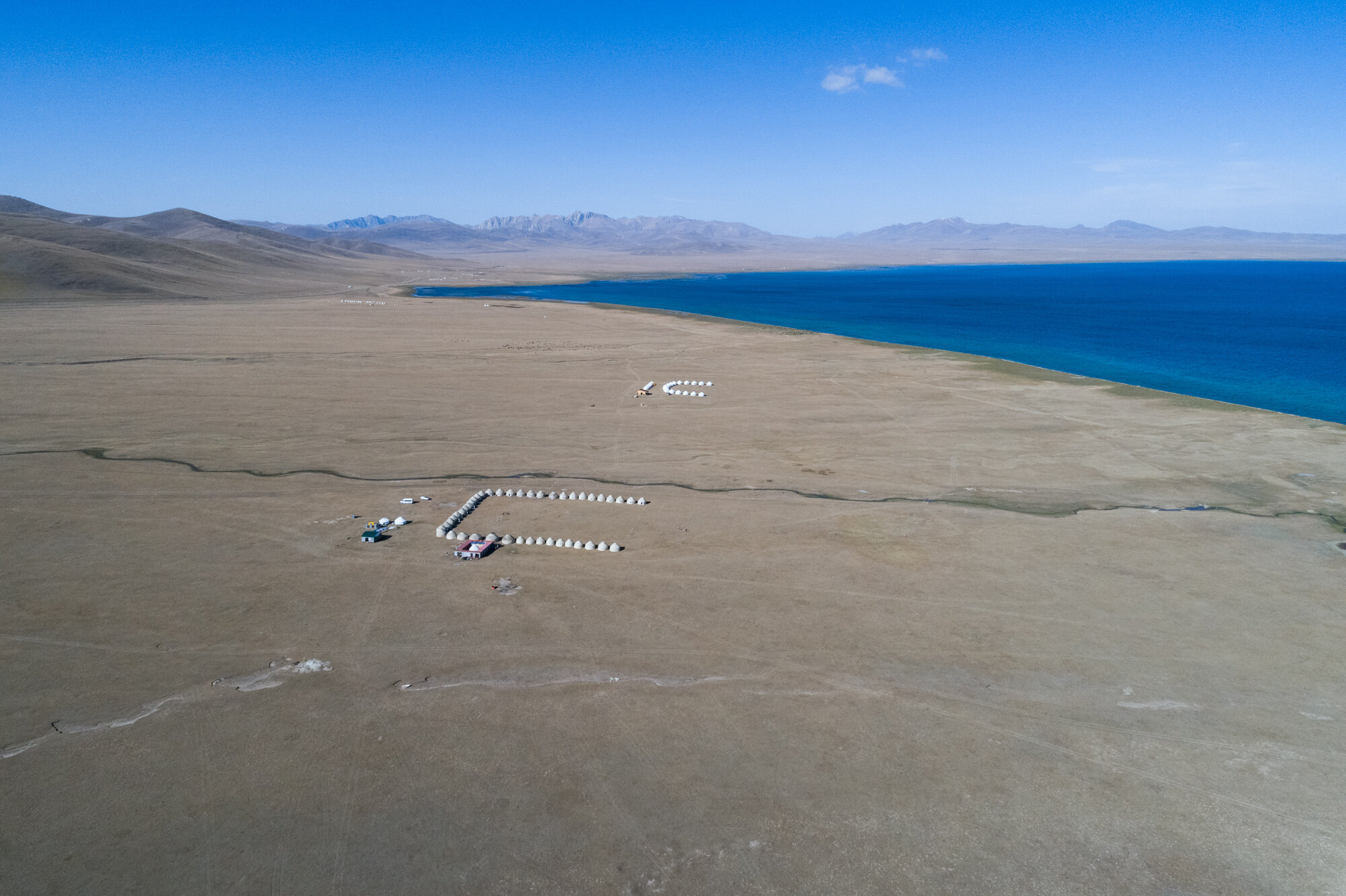  Our camp in the foreground from above 