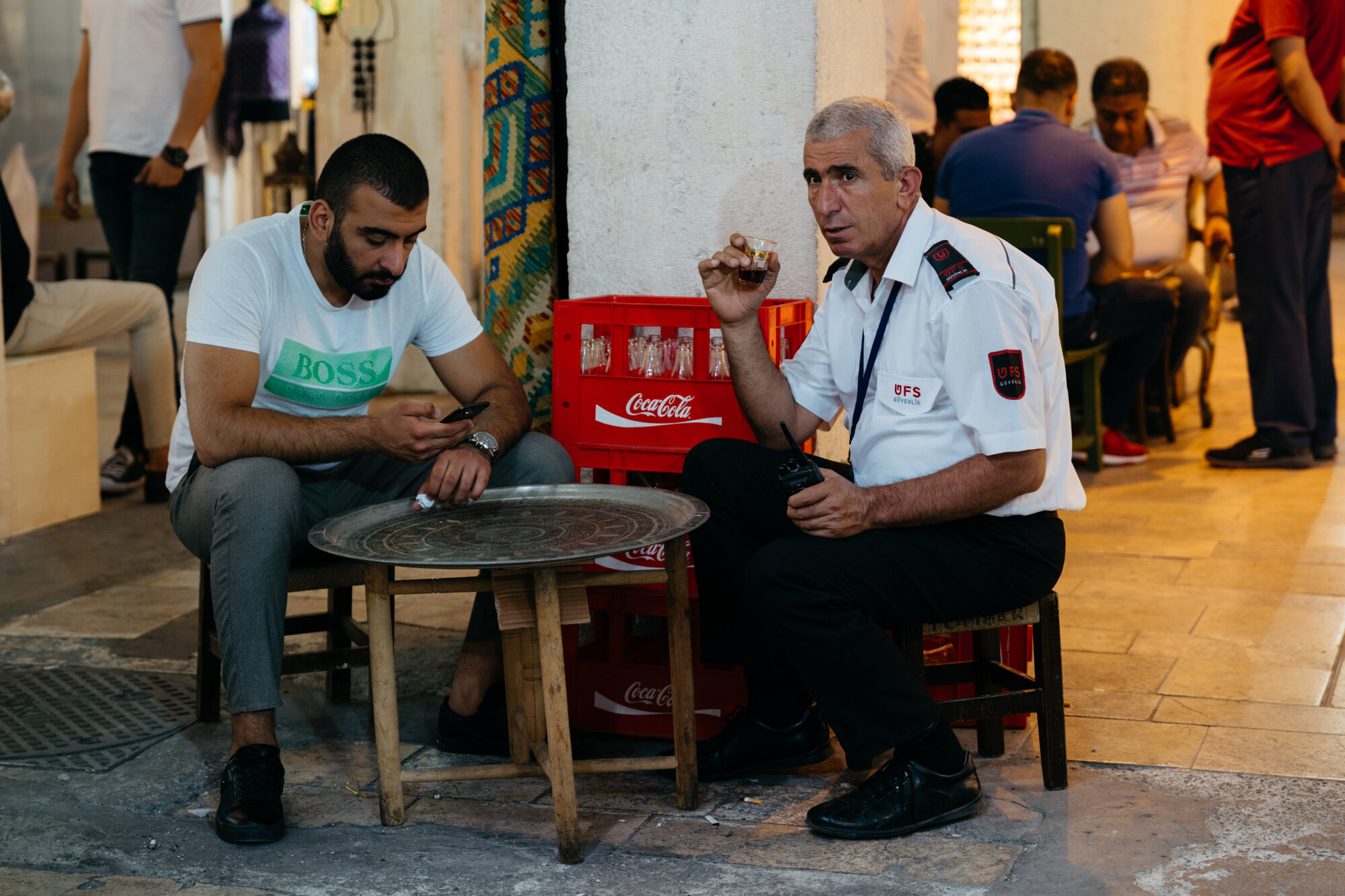  Tea break for this security guard 