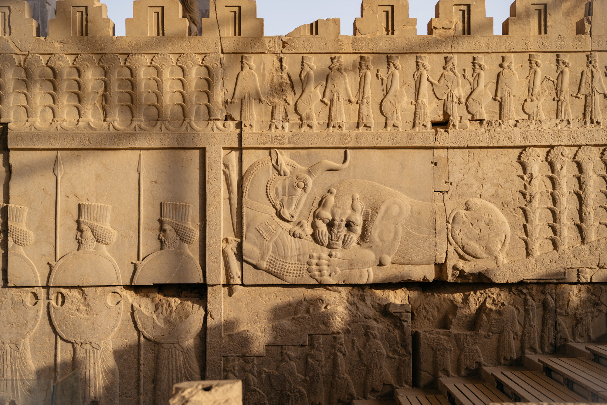  A lion attacking bull – from Persepolis Tripylon, or triple gate, between the Apadana and the Hall of Hundred Columns 