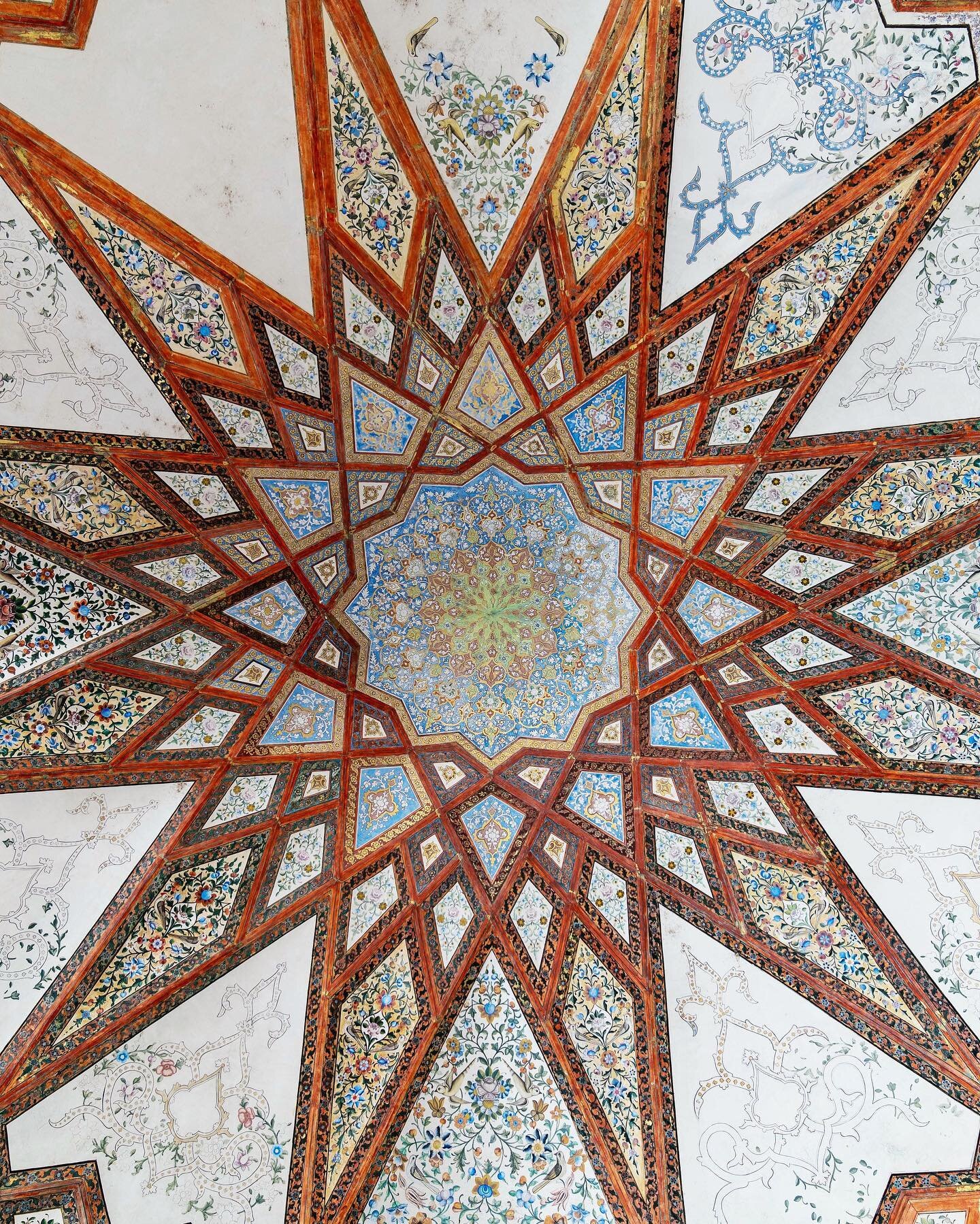 Ceiling details from one of the pavilions in Fin Gardens, Iran. I sadly had to leave this one out of the physical exhibition of &lsquo;The Silk Road: A Living History&rsquo; but it does appear in the online exhibition which I&rsquo;ll call the &lsquo