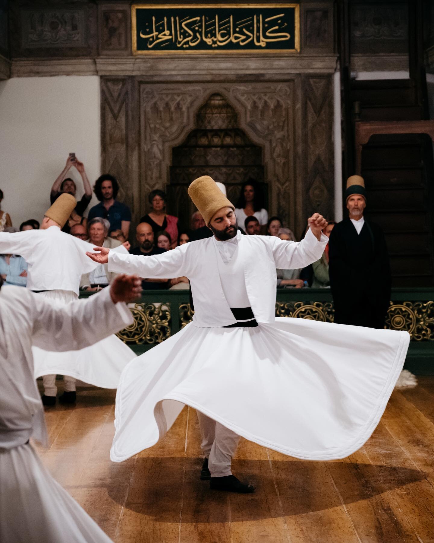 Dervishes whirl at the Galata Mevlevi House in Istanbul; one of Turkey&rsquo;s few remaining dervish lodges.

The 13th century Persian poet, Islamic theologian and Sufi mystic Mevlana Jalaluddin Rumi introduced to his followers the practice of whirli