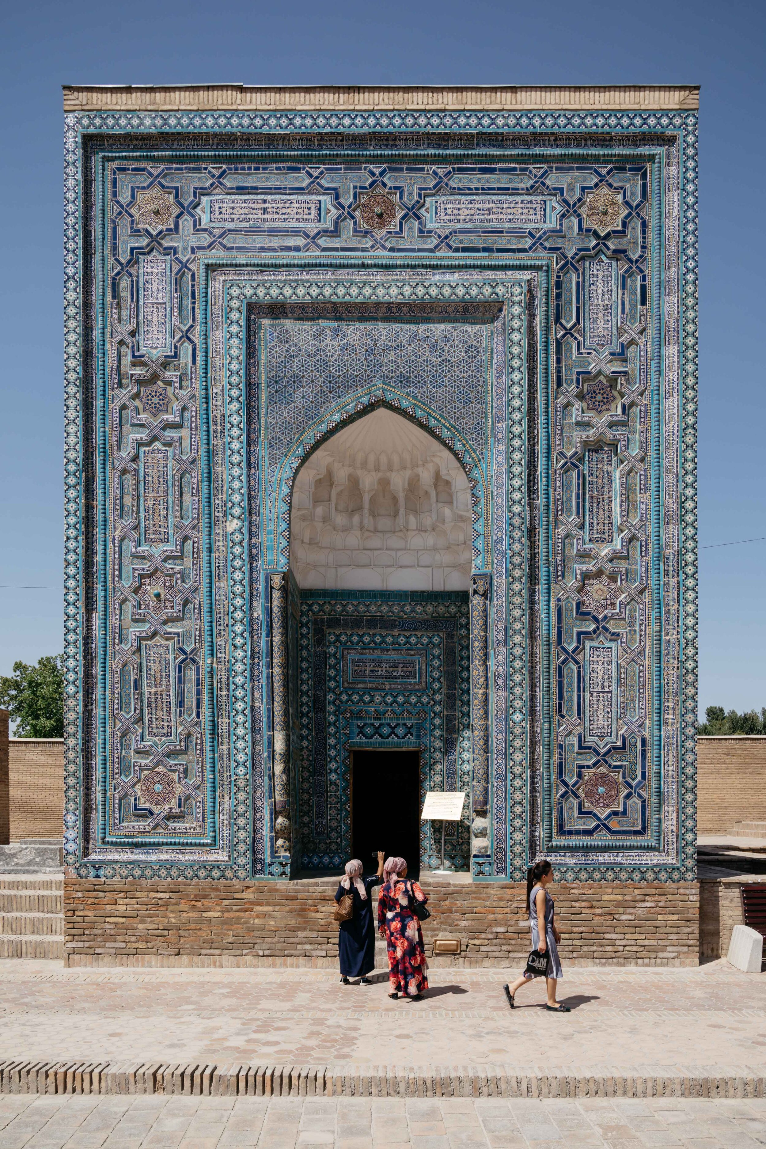  Almost all the surfaces of the tombs are decorated in tile work 