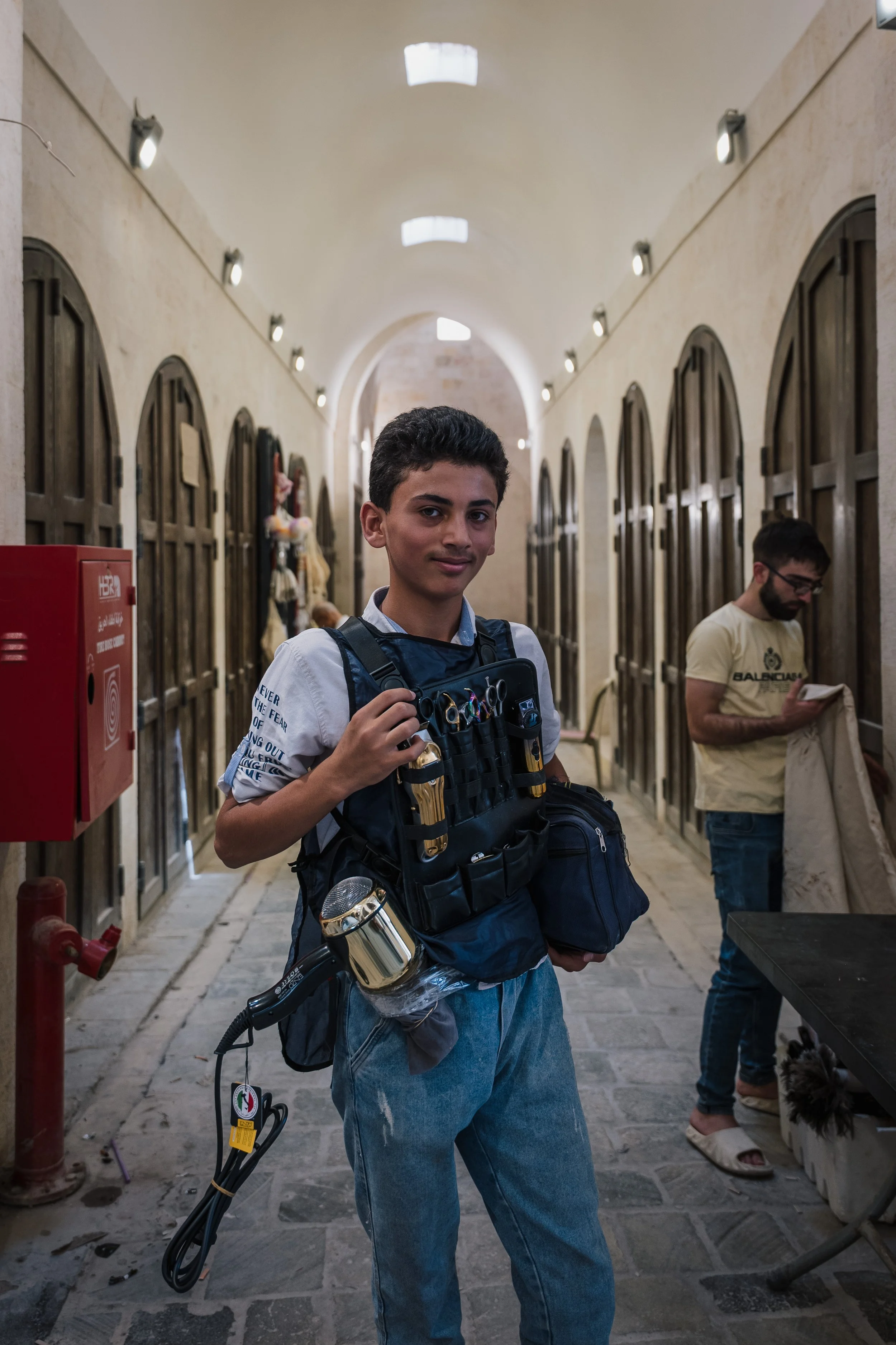  This enterprising young man and his mobile hair salon 