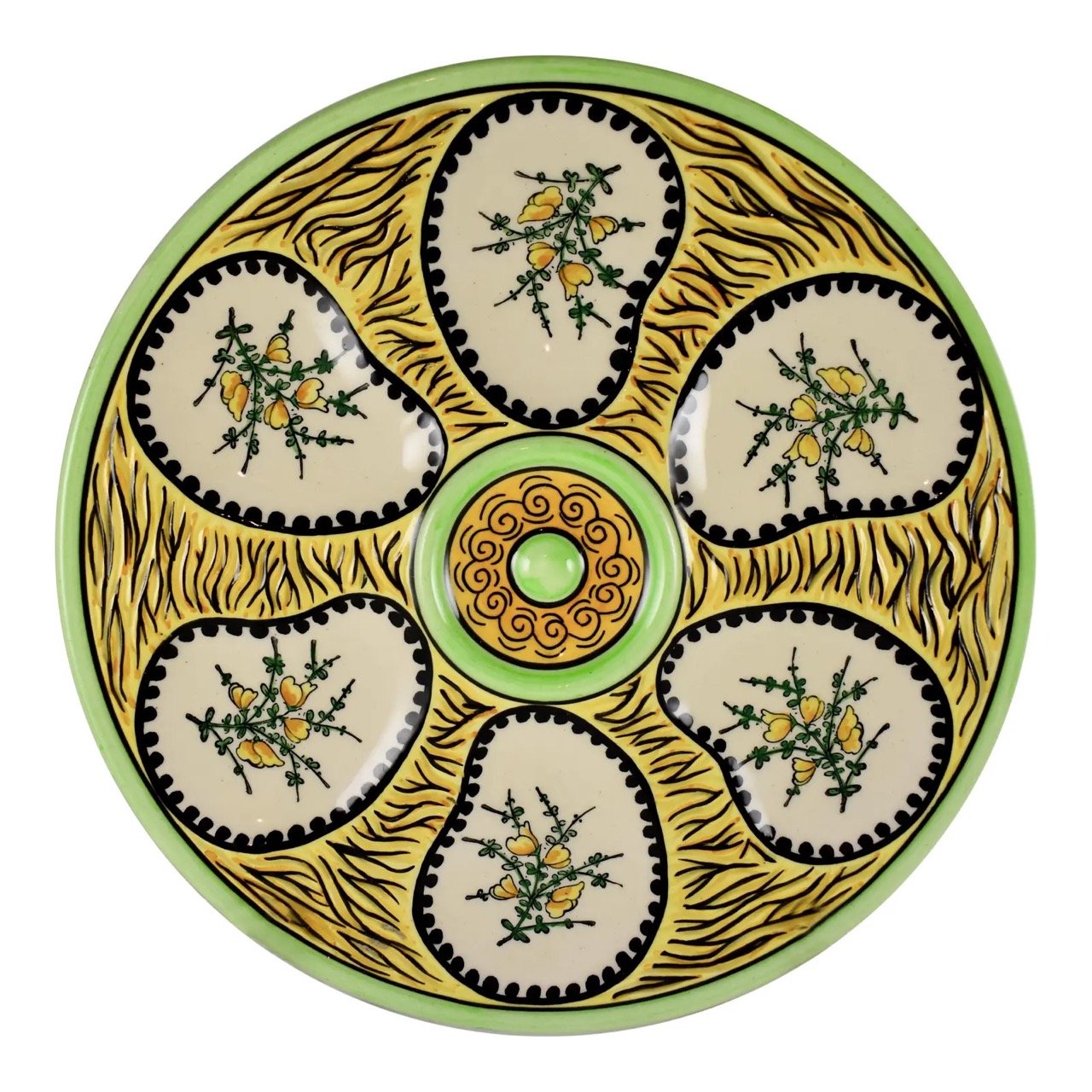 Fouillen Quimper Floral Oyster Plate