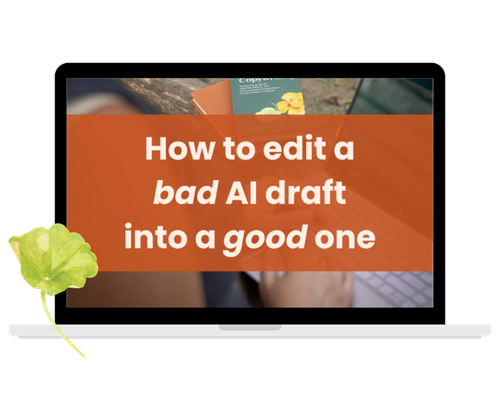 Laptop with writing on it: How to edit a bad AI draft into a good one