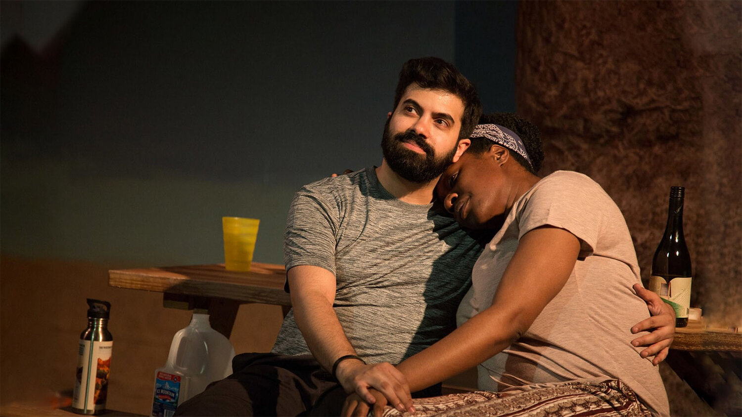 Richard Costes (2019 3Arts Awardee) and Echaka Agaba in  The Opportunities of Extinction  at Broken Nose Theatre. (Photo courtesy of Austin D. Oie) 