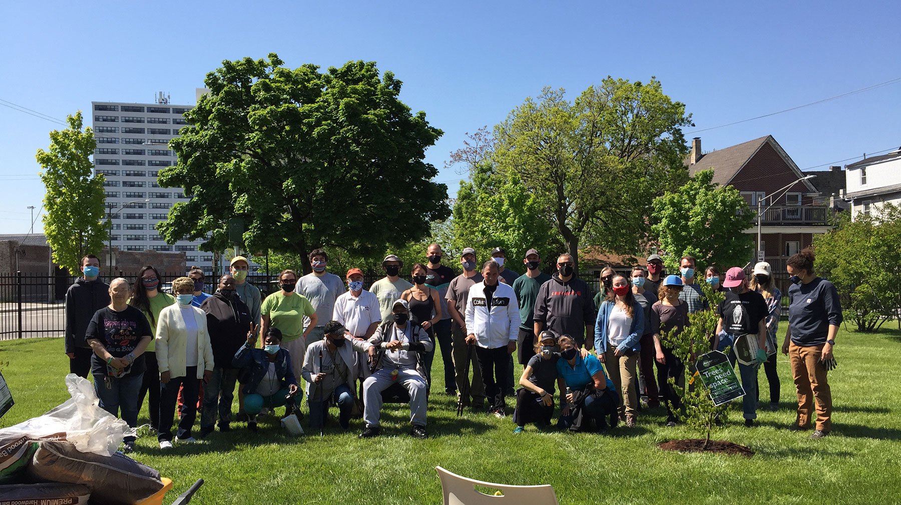  In Englewood, WestRock, in partnership with the Arbor Day Foundation, and Oak Street Health, funded a tree-planting and seedling distribution program at Lafayette Terrace, an affordable housing site located just 160 feet from a major expressway. 