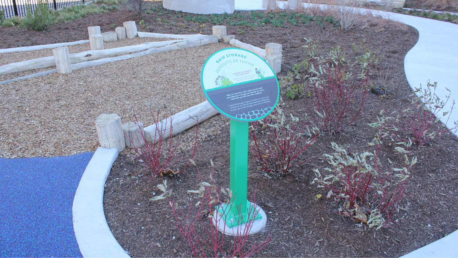 These green stormwater elements help manage stormwater and support learning. 
