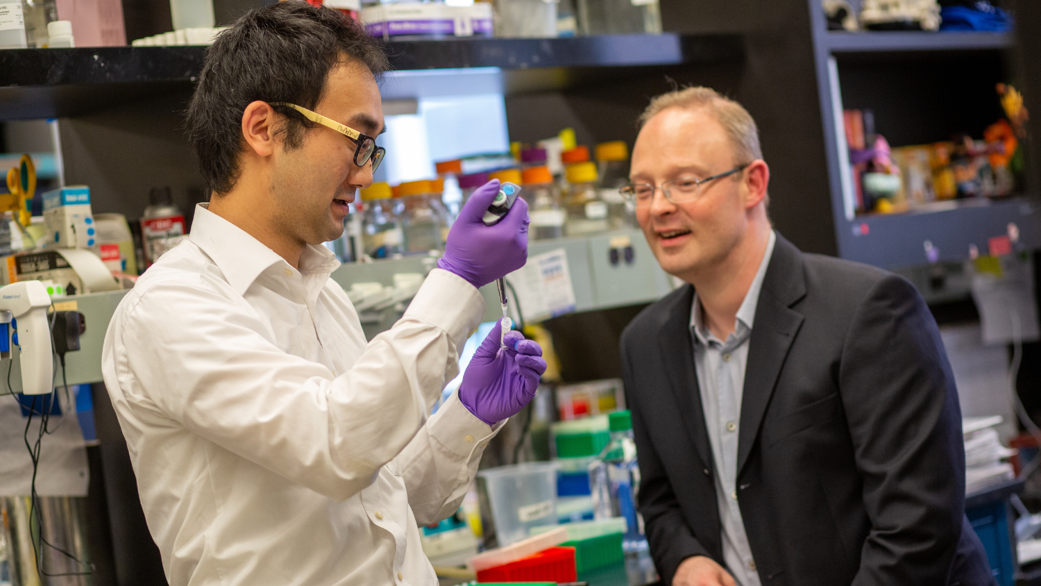 Dr. Scott Bailey and research associate in Bailey Lab.