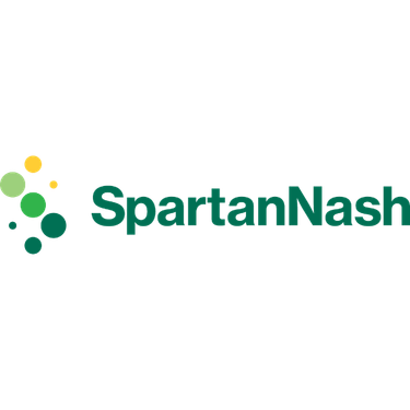 SpartanNash logo with green and yellow circular design and company name in green font.
