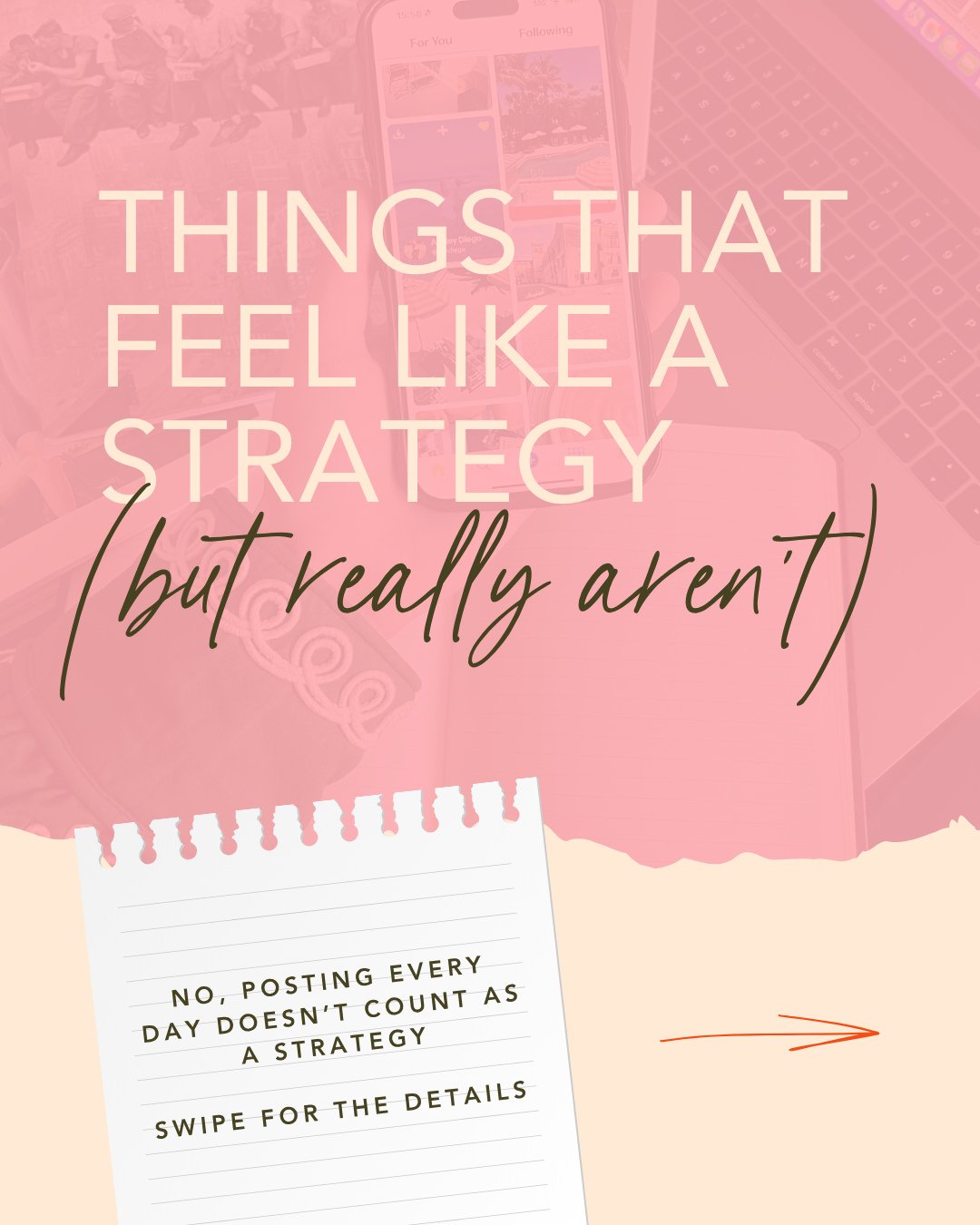 Some things feel like marketing strategy&mdash;but they&rsquo;re really just activity.⁠
⁠
✅ Posting often⁠
✅ Chasing trends⁠
✅ Redesigning your site⁠
✅ Running ads⁠
✅ Sending newsletters⁠
⁠
They can support a strategy&mdash;but only if they&rsquo;re 