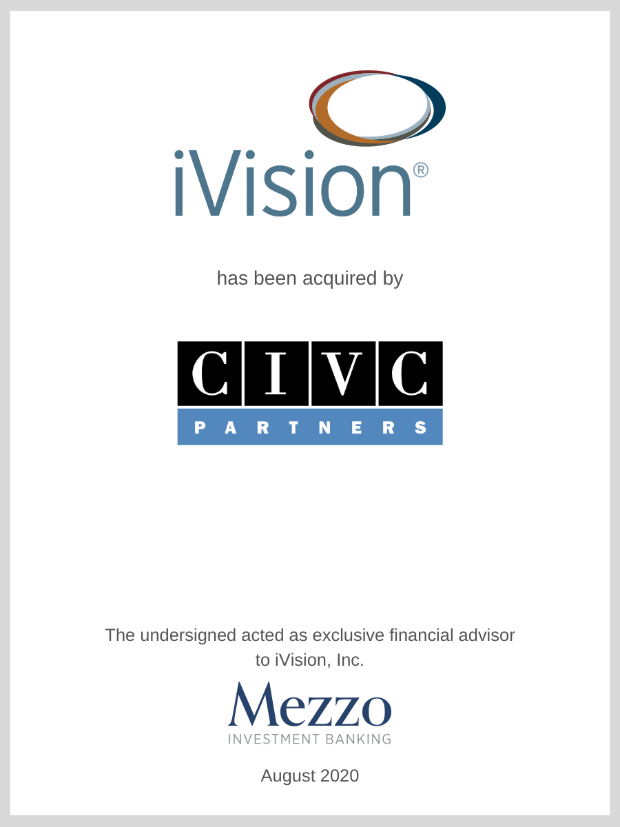 iVision has been acquired by CIVC Partners; Mezzo served as advisor to iVision