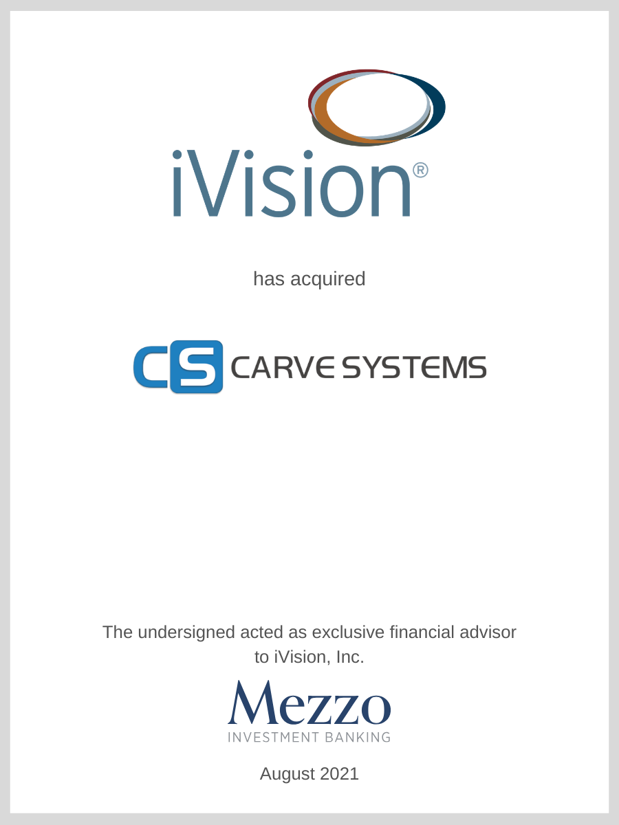 iVision has been acquired by Carve Systems; Mezzo served as advisor to iVision