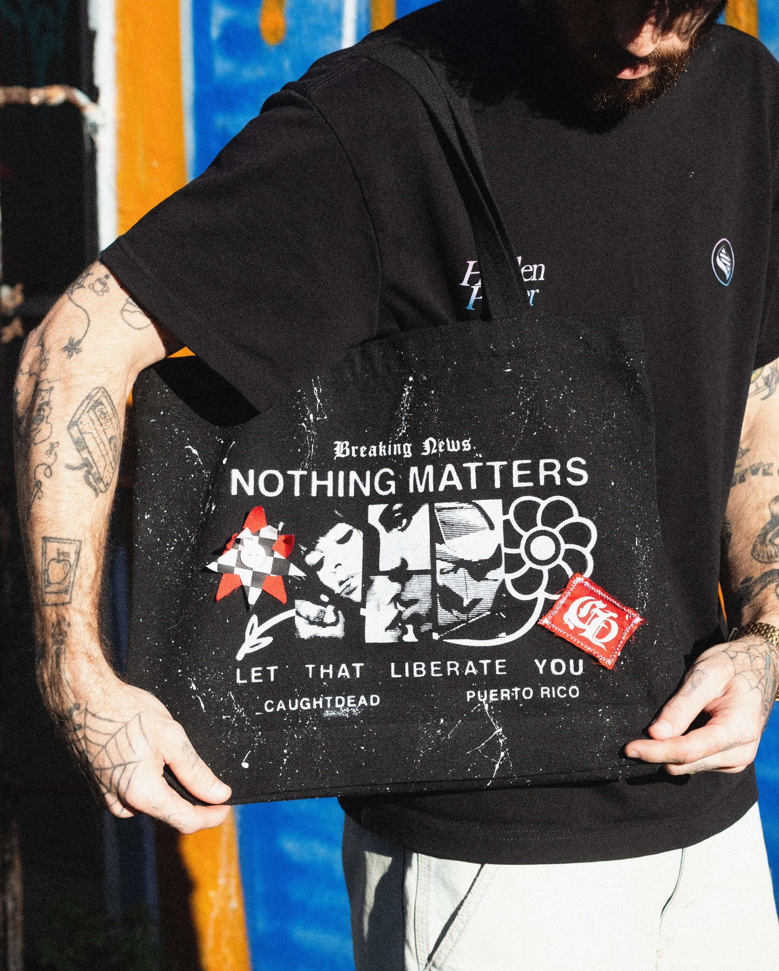 Caught Dead Newspaper Tote 