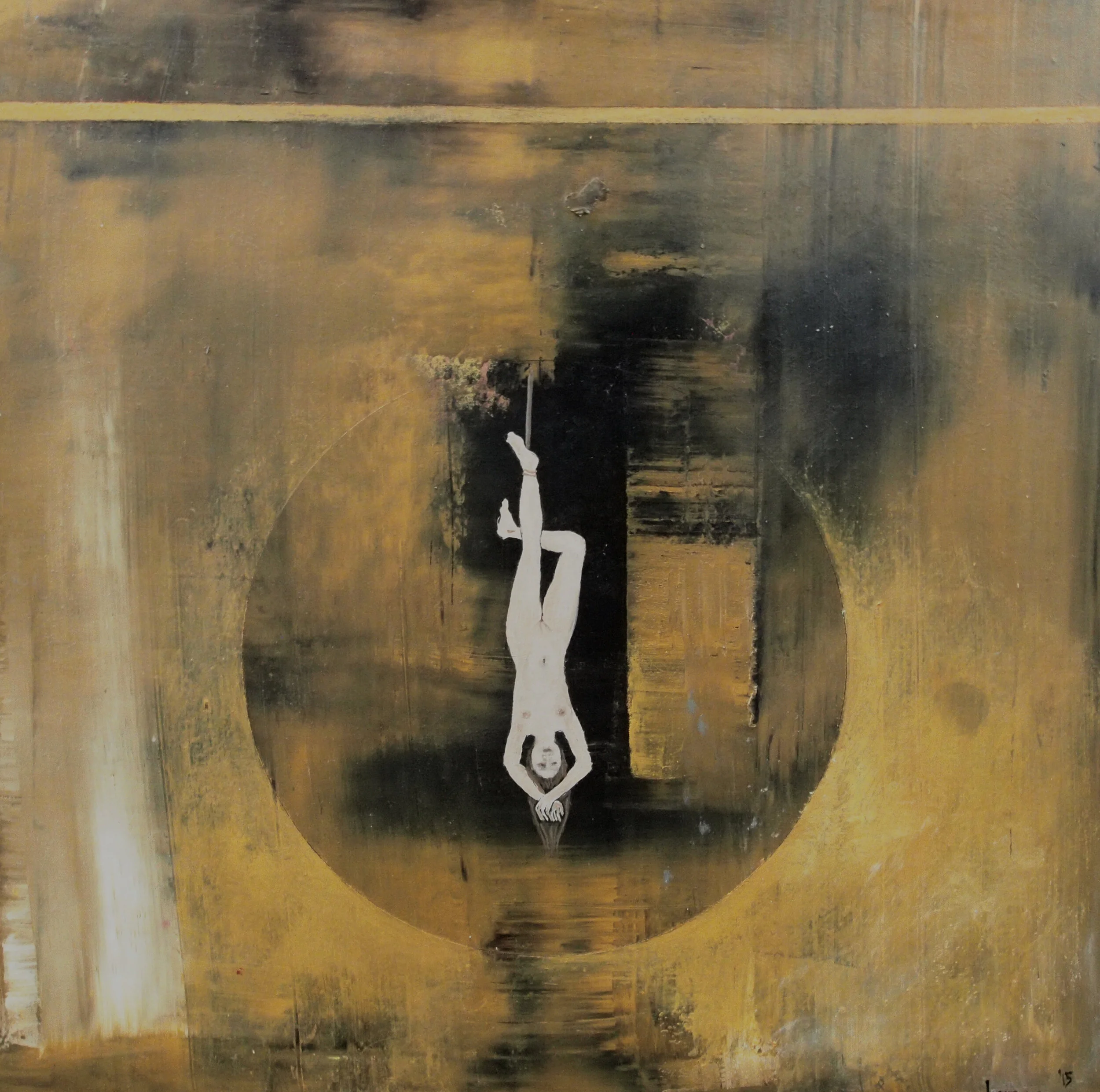 LE PENDU, OIL ON WOOD, 15.75X15.75In, 2015, IVONNEKENNEDY.JPG