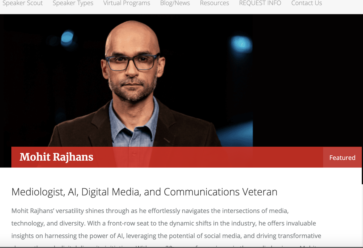 Mohit Rajhans, Canadian AI strategist, media consultant and speaker