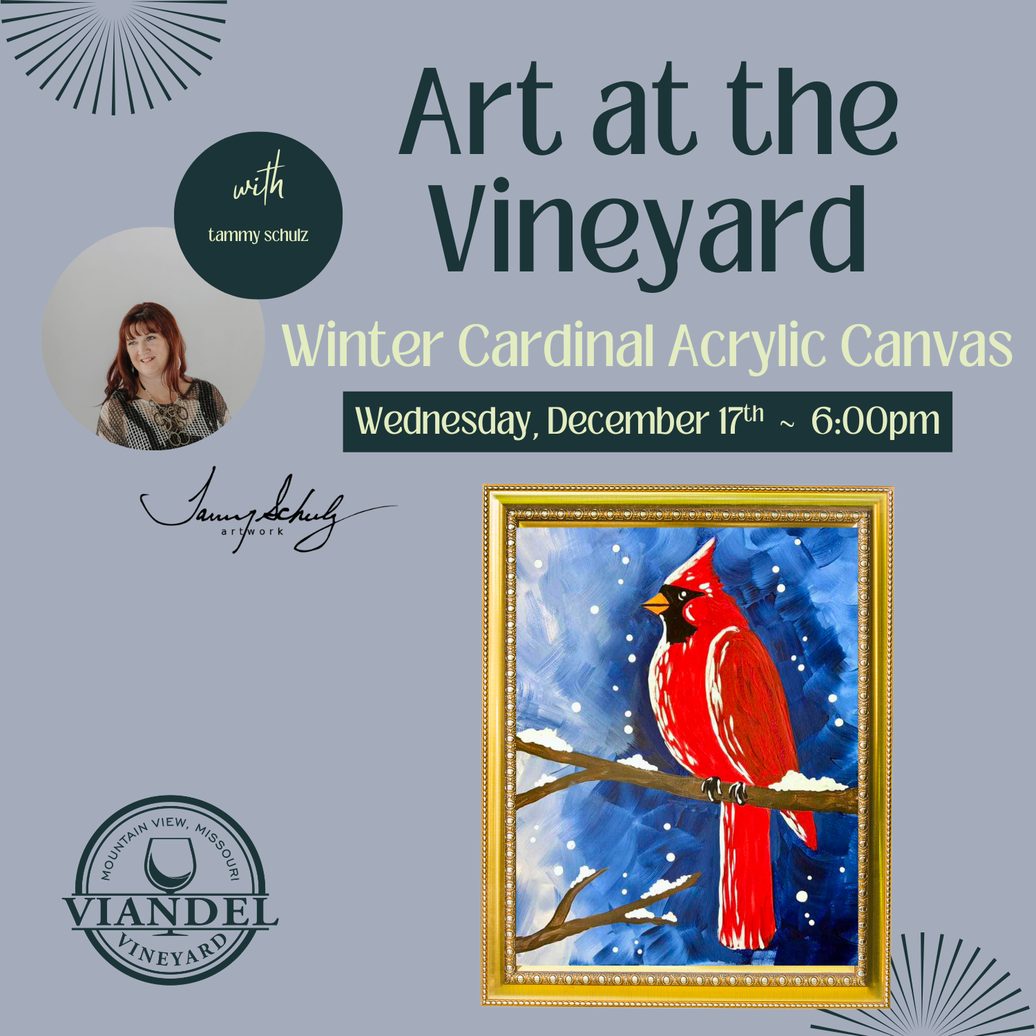 Art at the Vineyard -Winter Cardinal Workshop