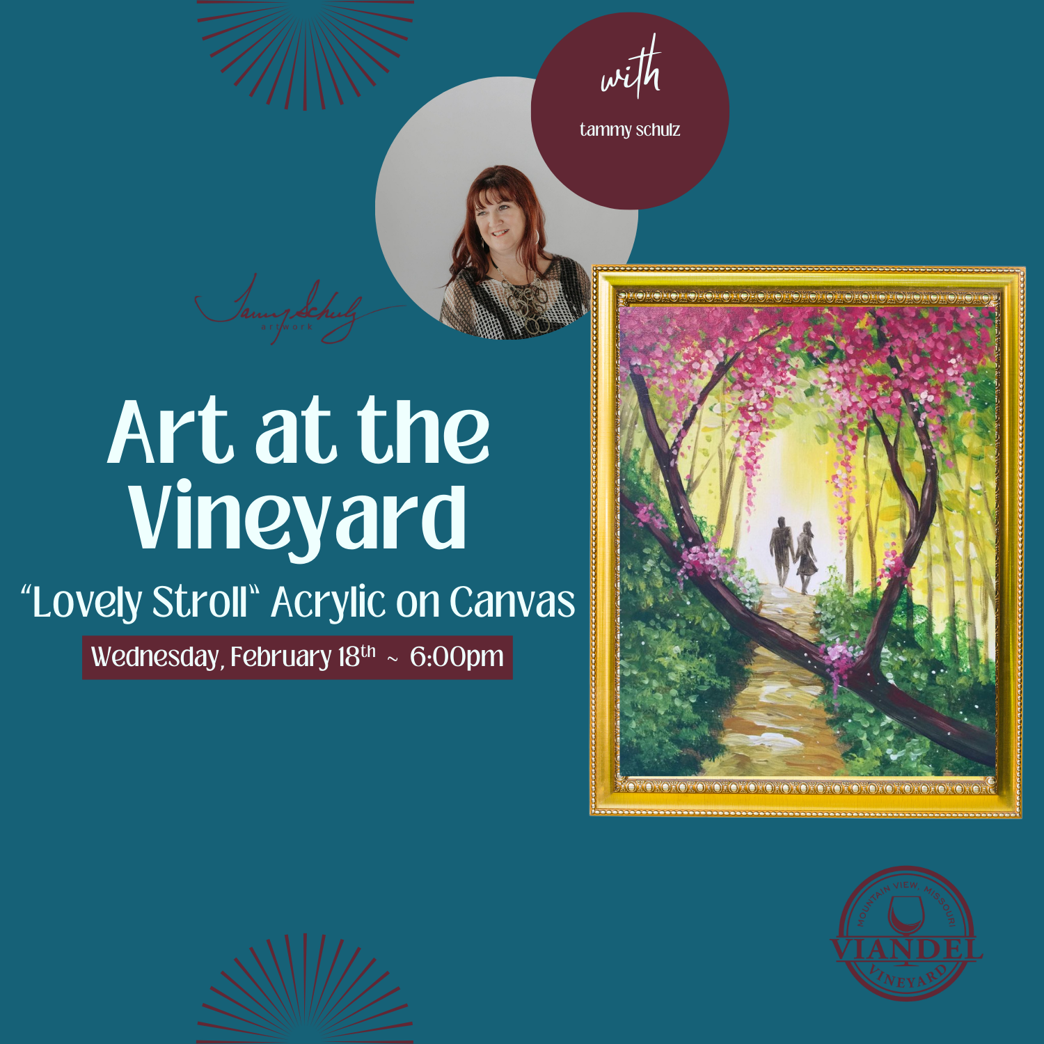 Art at the Vineyard Acrylic on Canvas "Lovely Stroll"!