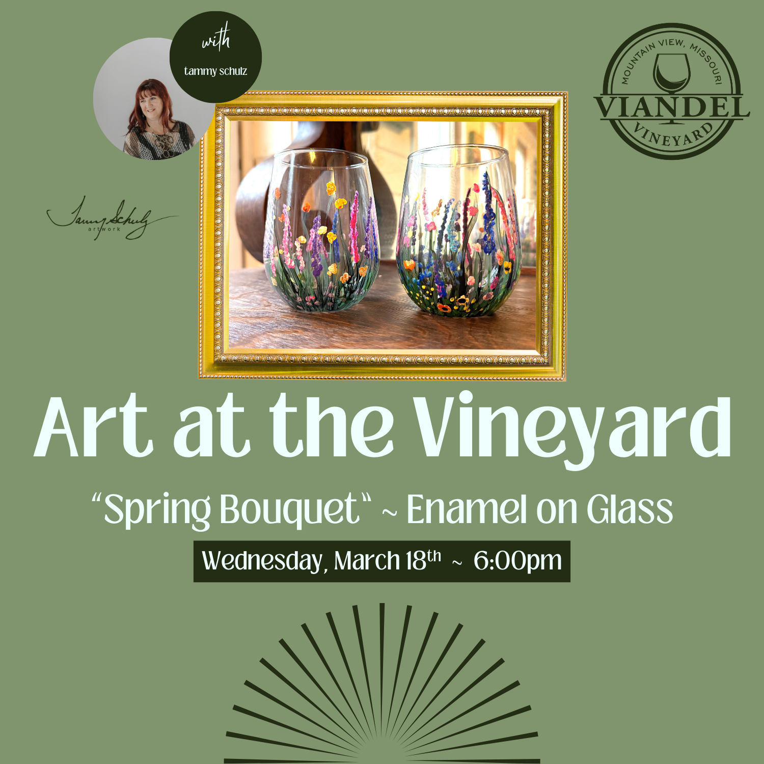 Art at the Vineyard Spring Bouquet Wine Glass Workshop