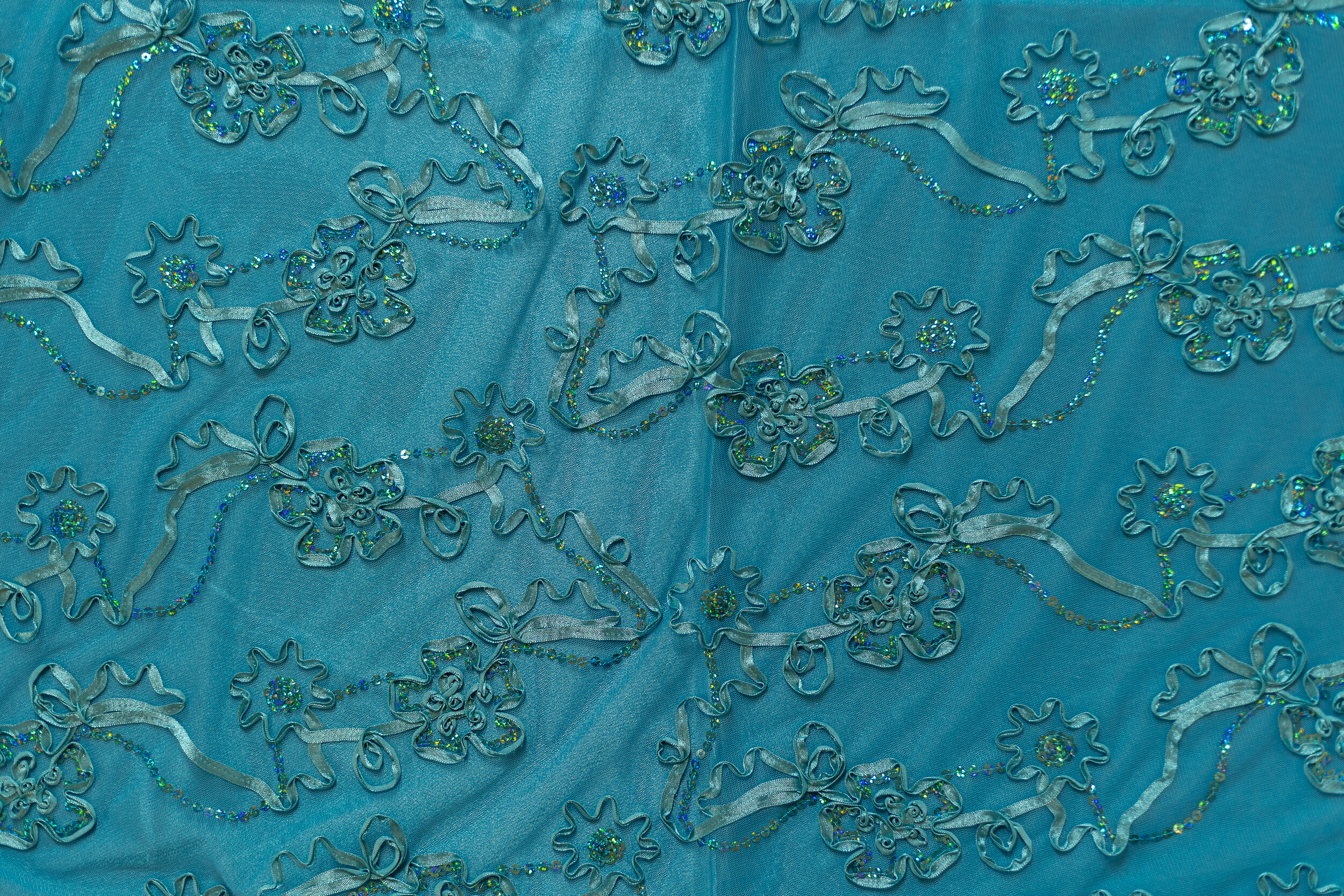 South Padre Teal Embroidered Overlay