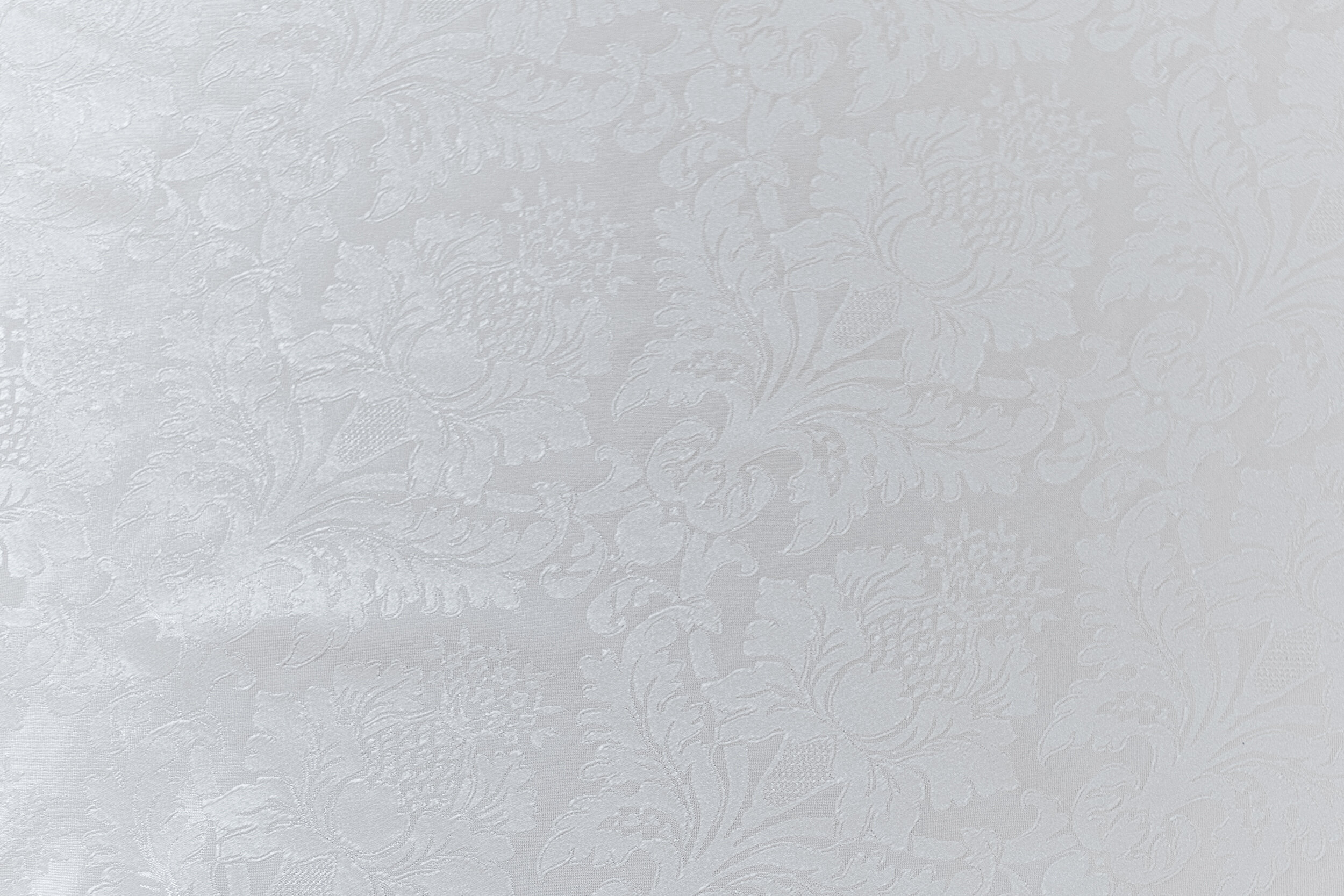 Damask White Embroidered Overlay