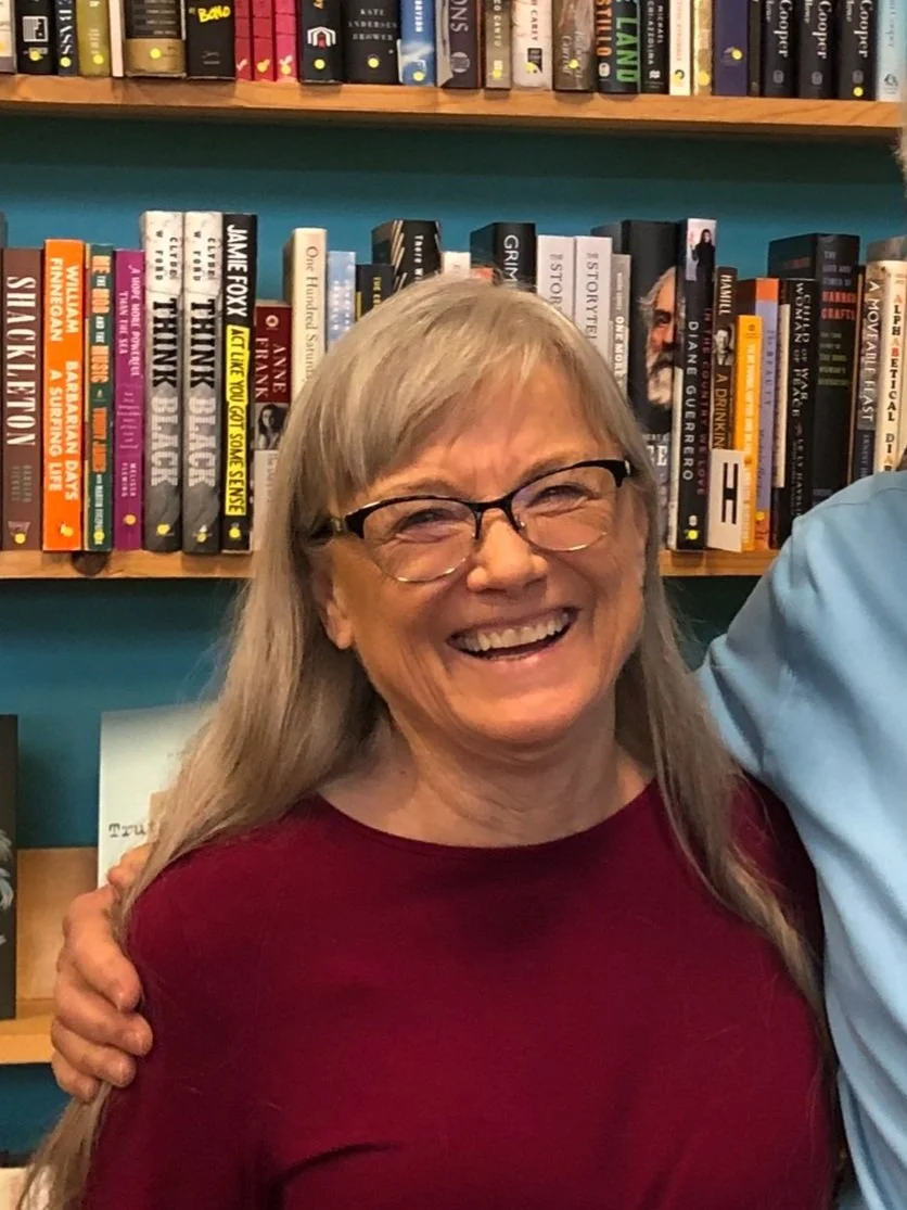 A photo of Kathy in the bookstore.