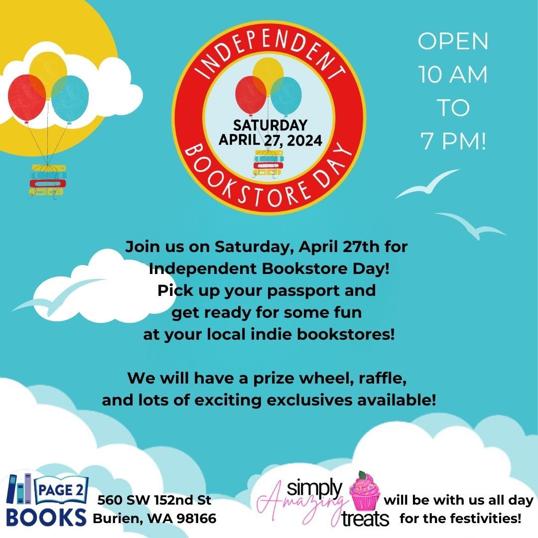 Independent Bookstore Day is less than 2 weeks away! We will have special hours for the day! Open 10 AM to 7 PM. For more information on the passport challenge, and to see all participating independent bookstores, check out the Linktree in our bio. T