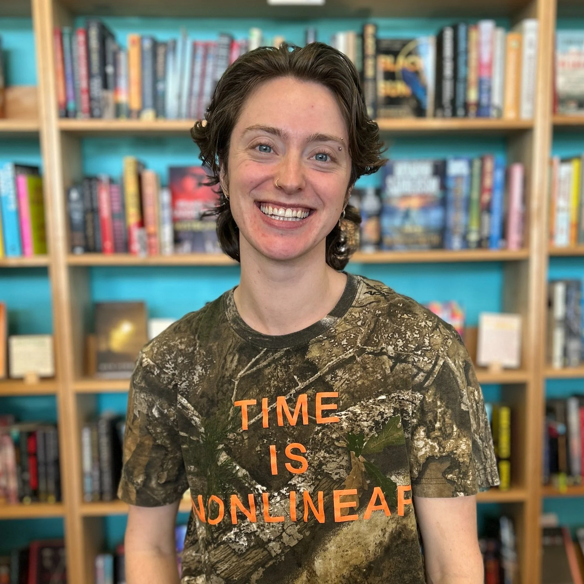 A photo of Ellis in the bookstore.