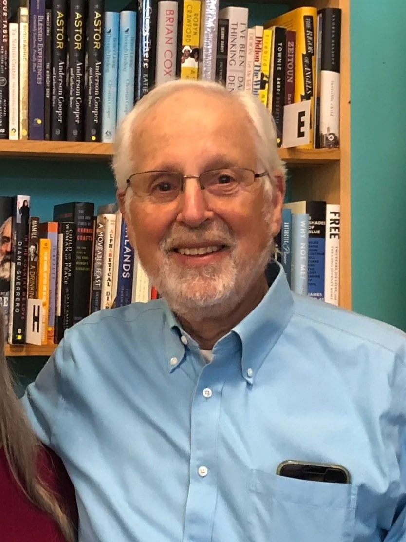 A photo of Steve in the bookstore.