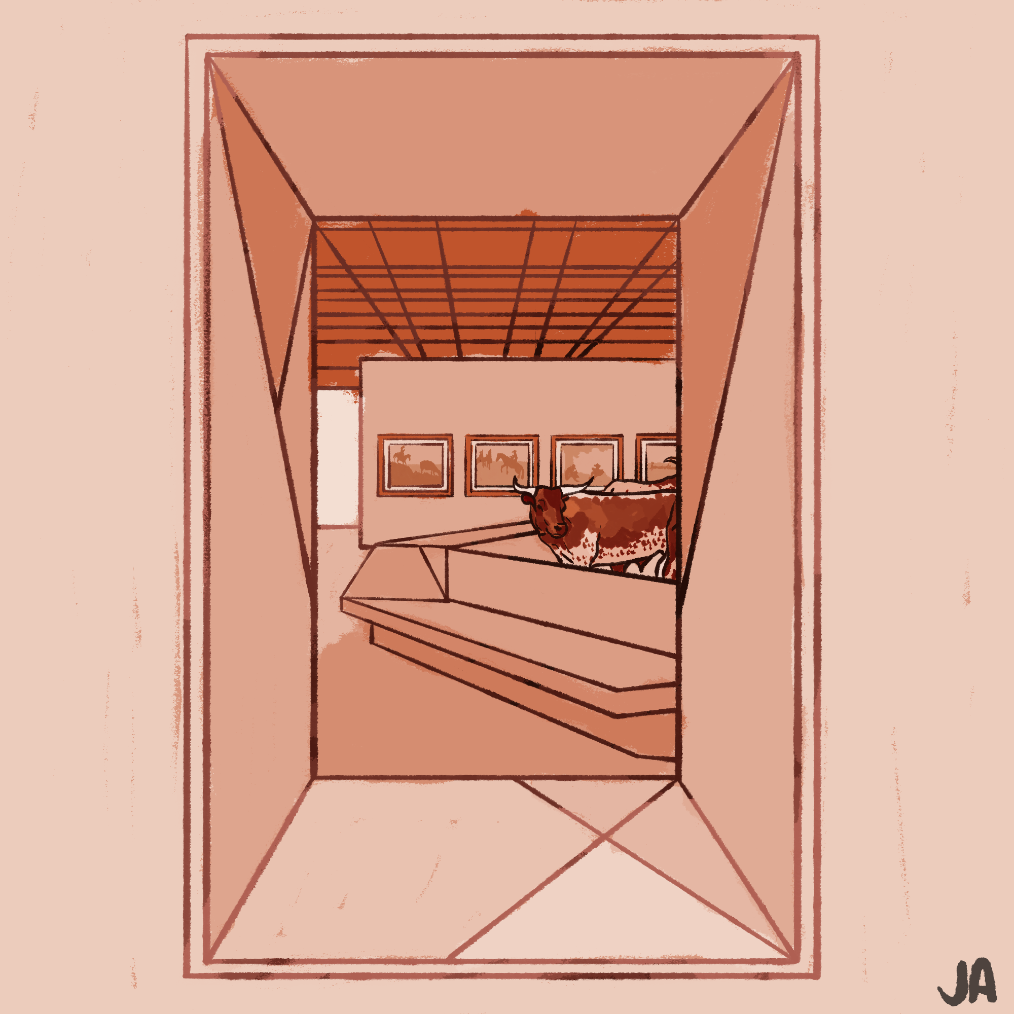 Cow Through Window