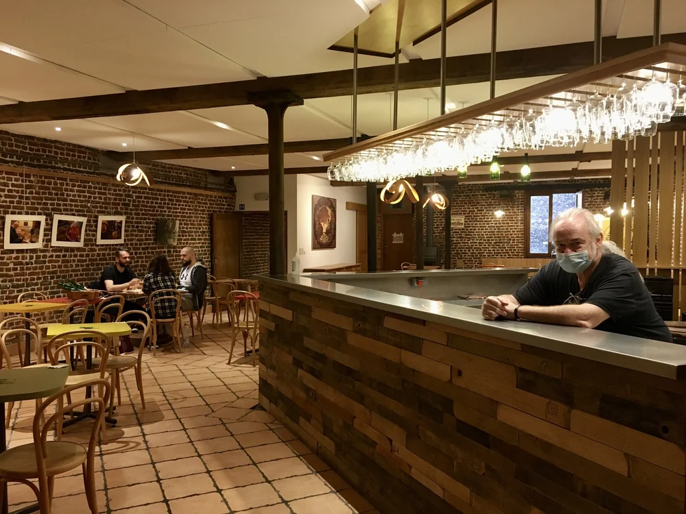 Berto with an empty bar on Saturday