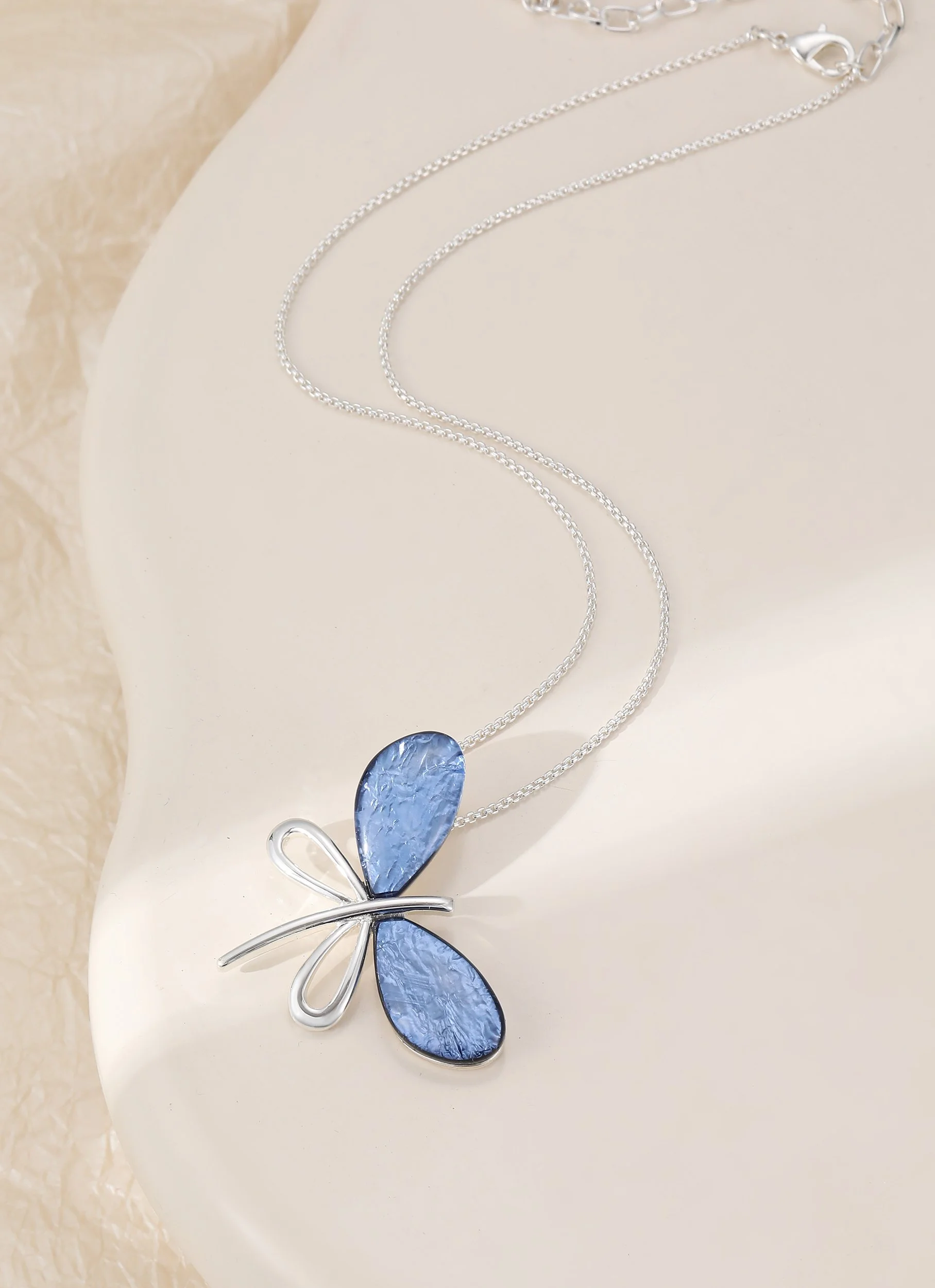 N603475S.  Blue dragonfly necklace