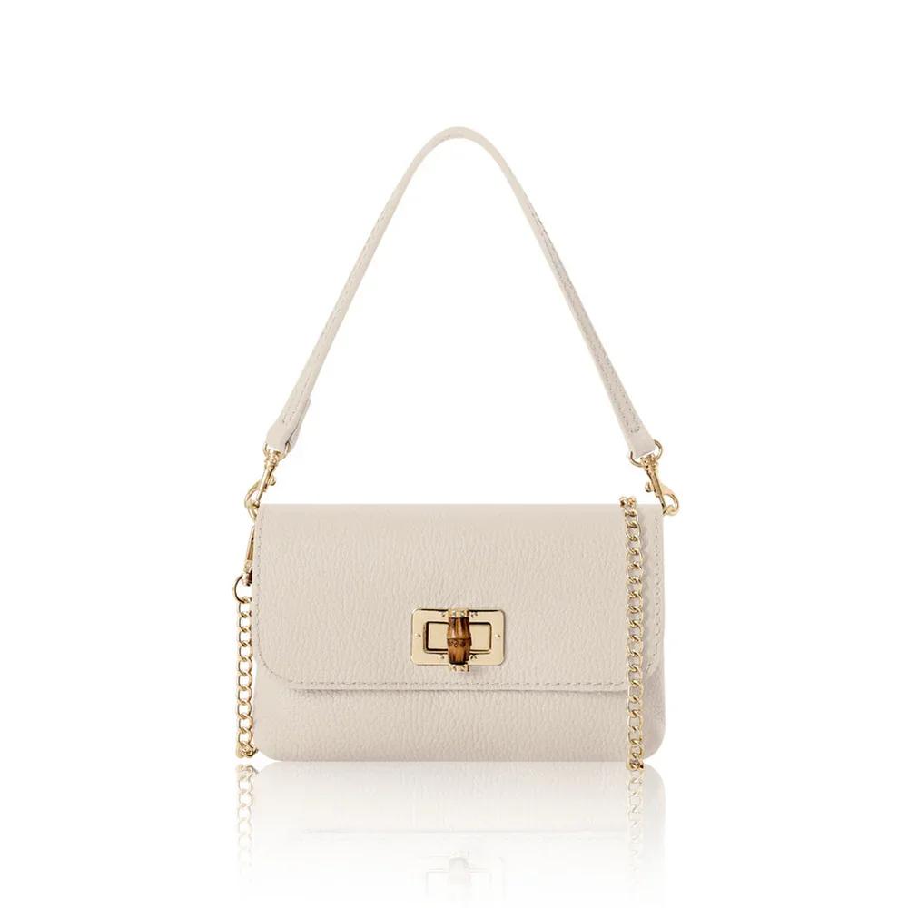 PS652A.  Cream leather evening bag
