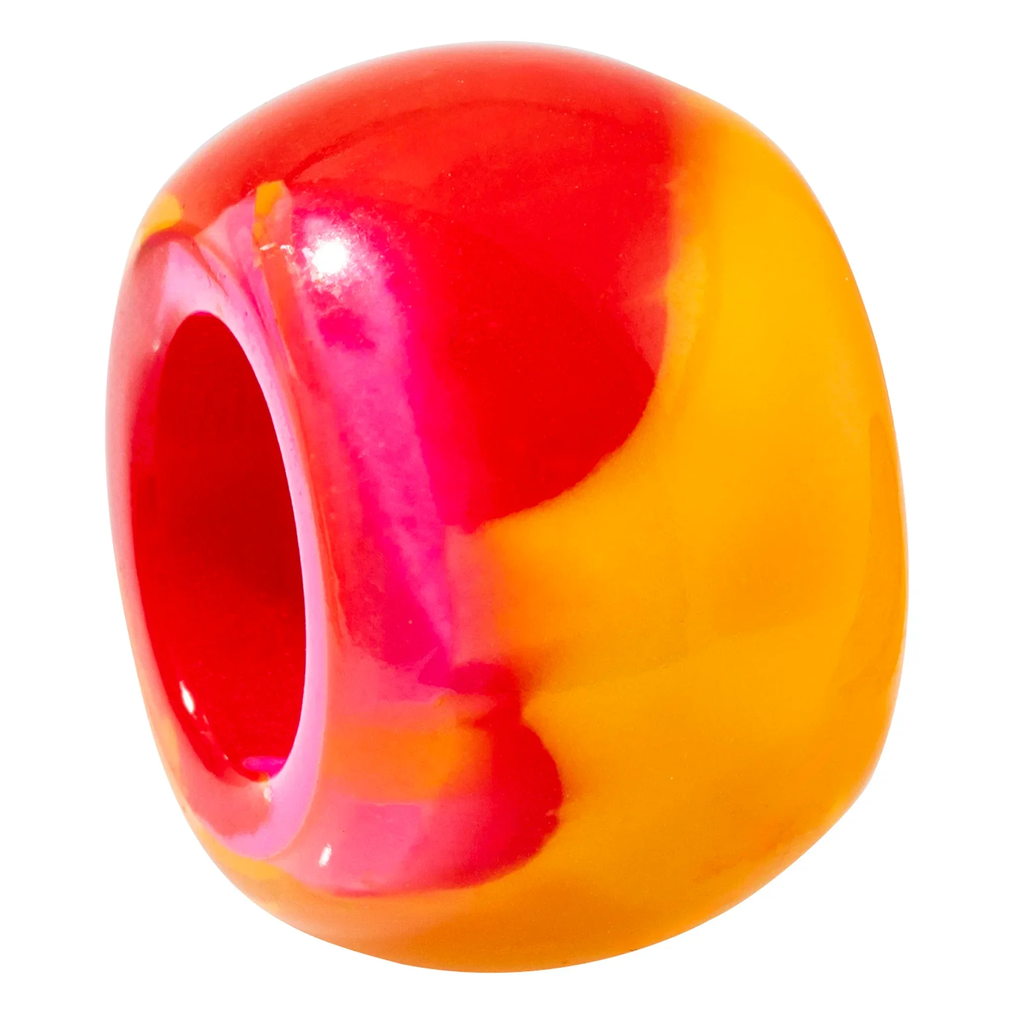 SBAB1.  Small pink and yellow resin bead by Zsiska