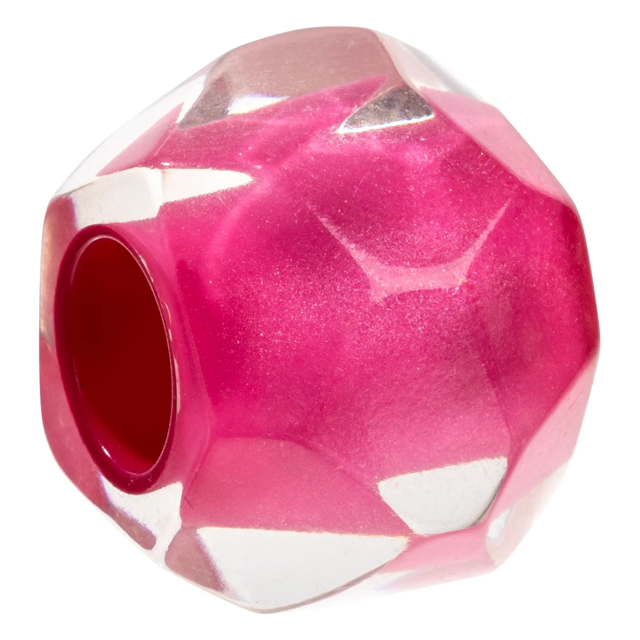BFPIN.  Faceted pink resin bead by Zsiska
