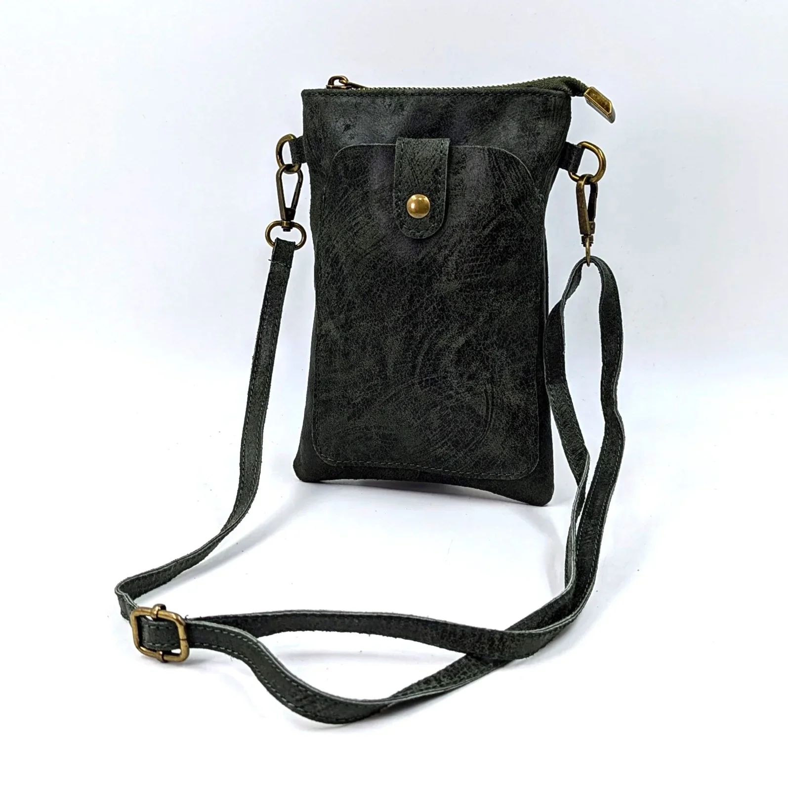 WG01. Distressed vintage effect cross body leather bag by Sarah Tempest
