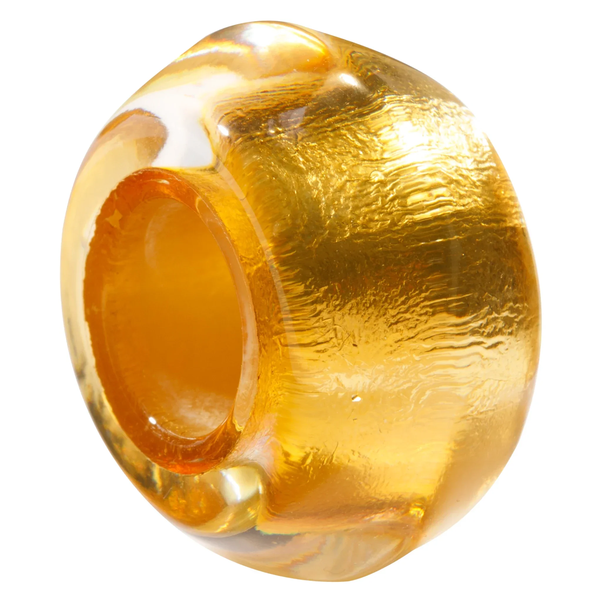Gold leaf resin bead by Zsiska