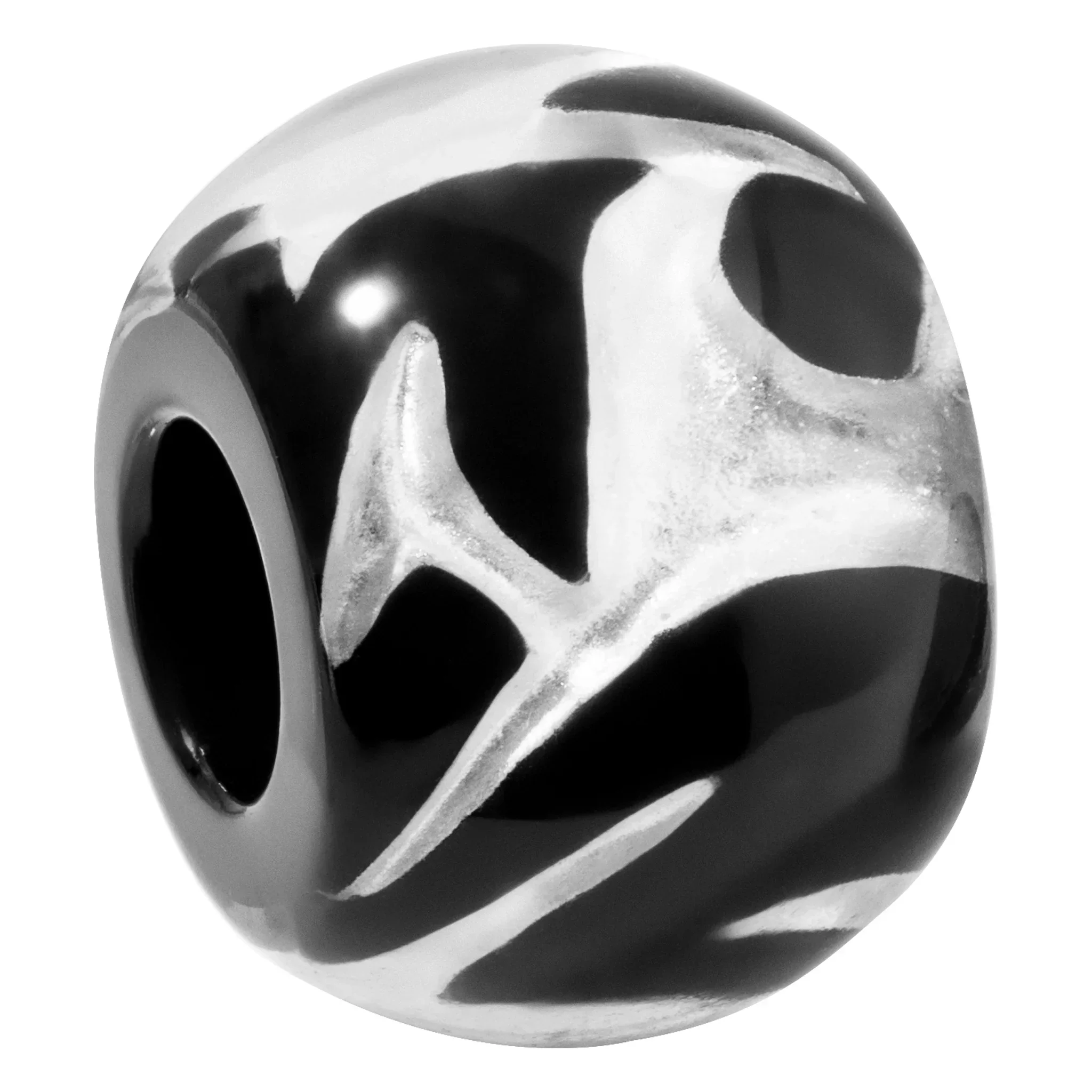 BSTR1.  Black and white resin bead by Zsiska