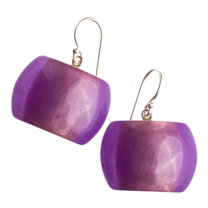 GPURQ00.  Purple resin drop earrings by Zsiska