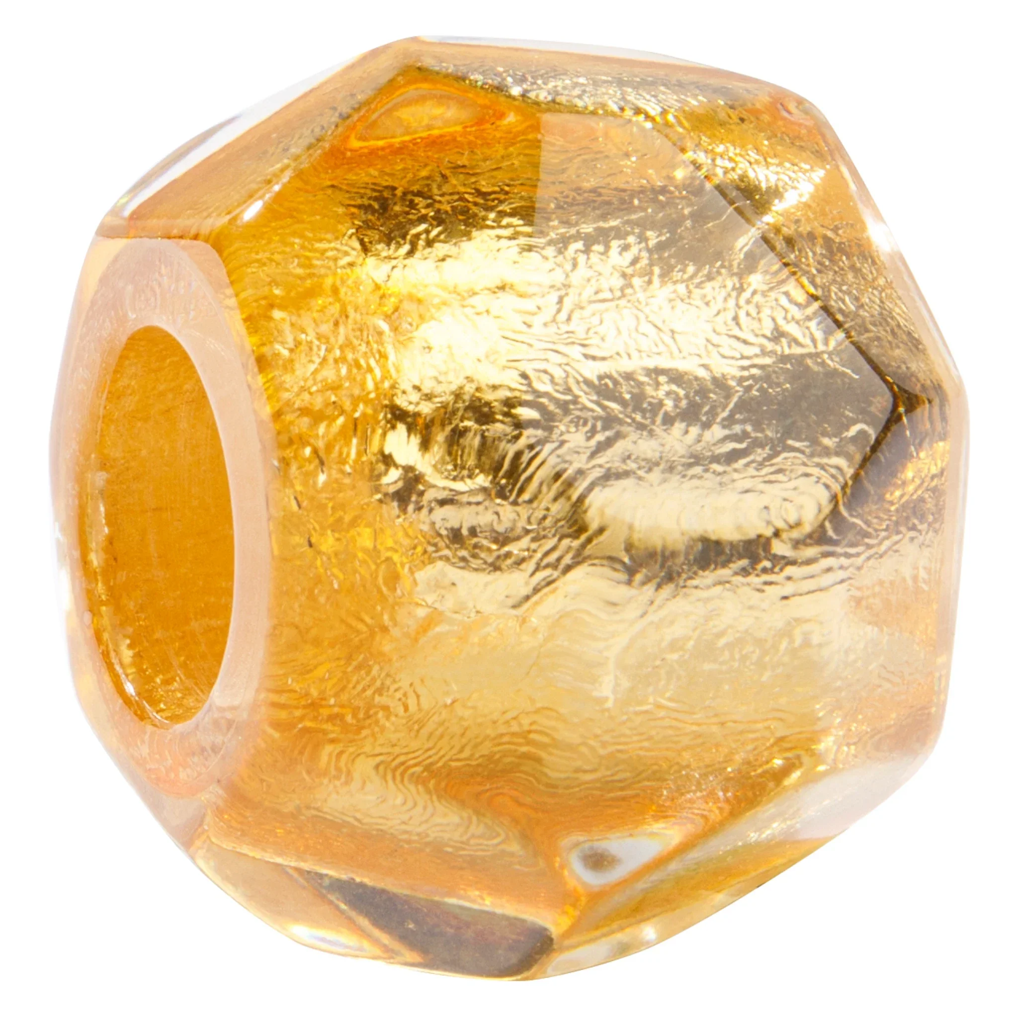 Gold leaf resin bead by Zsiska