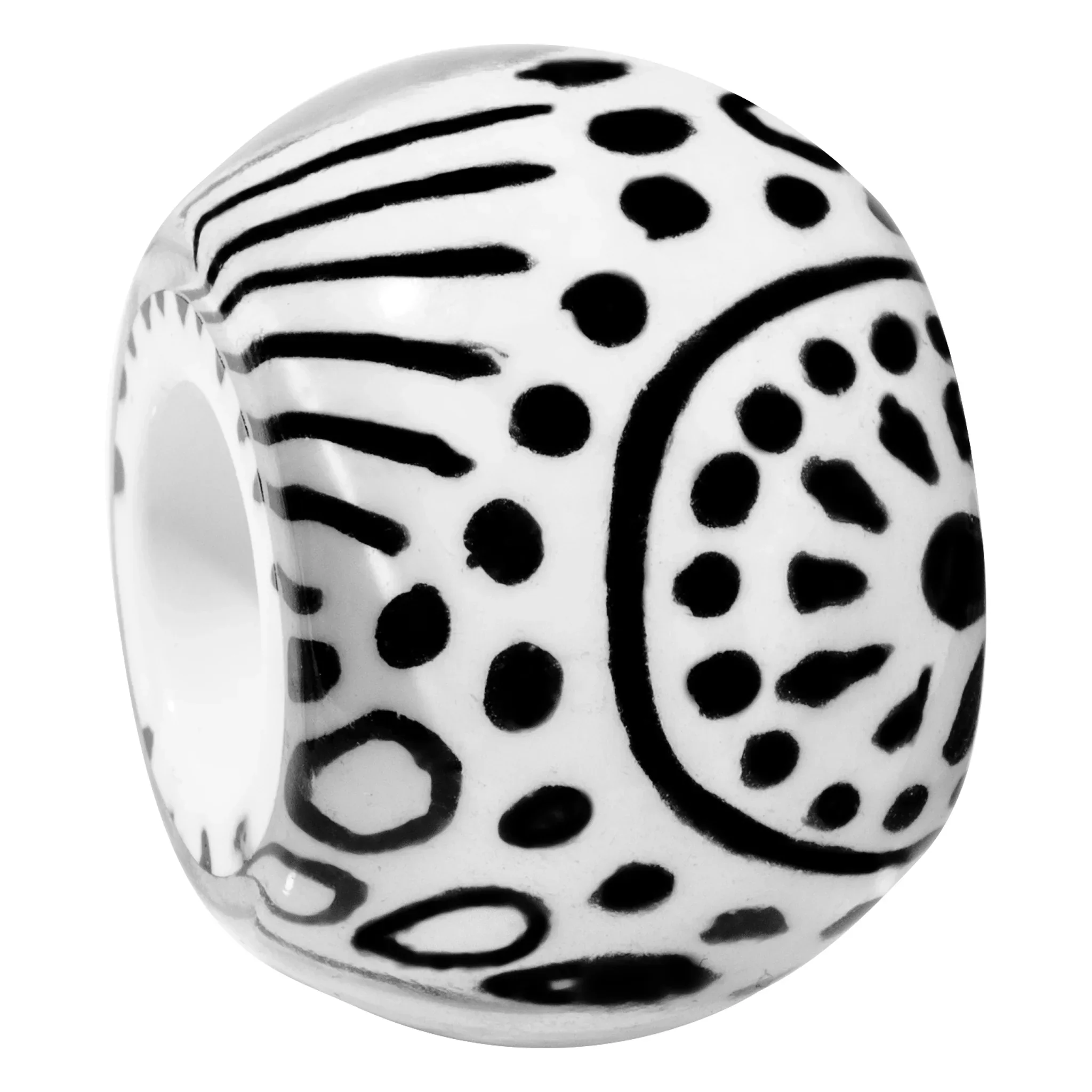 BART3.  Black and white resin bead by Zsiska