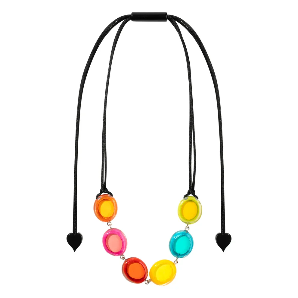 Multi coloured resin necklace by Zsiska