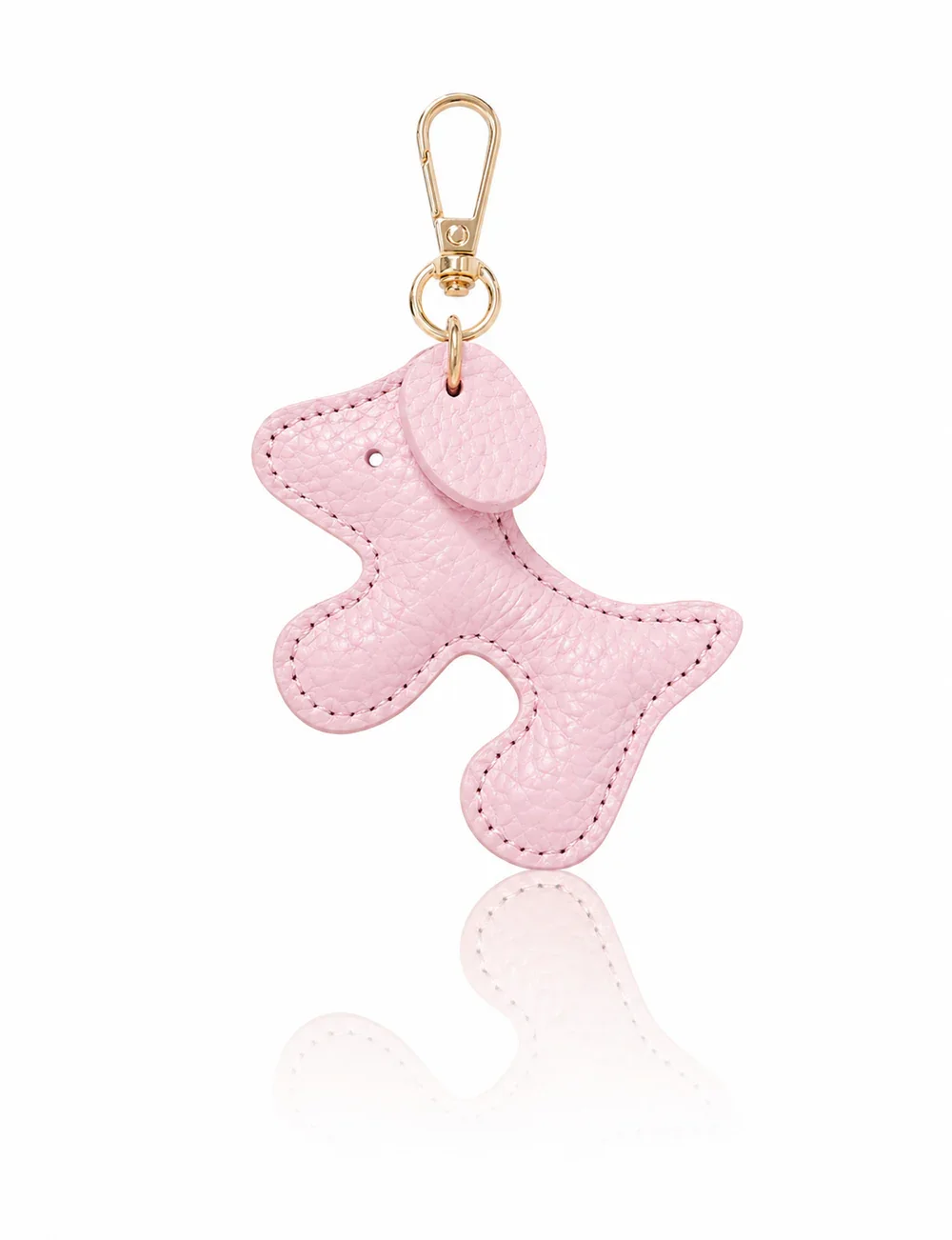PS632.  Blossom Pink leather dog bag charm key ring