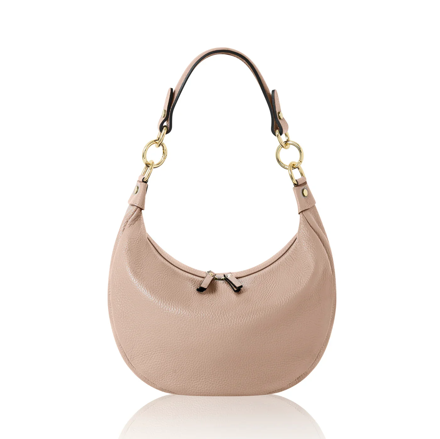 PM678.  Smoke rose Italian leather shoulder bag.