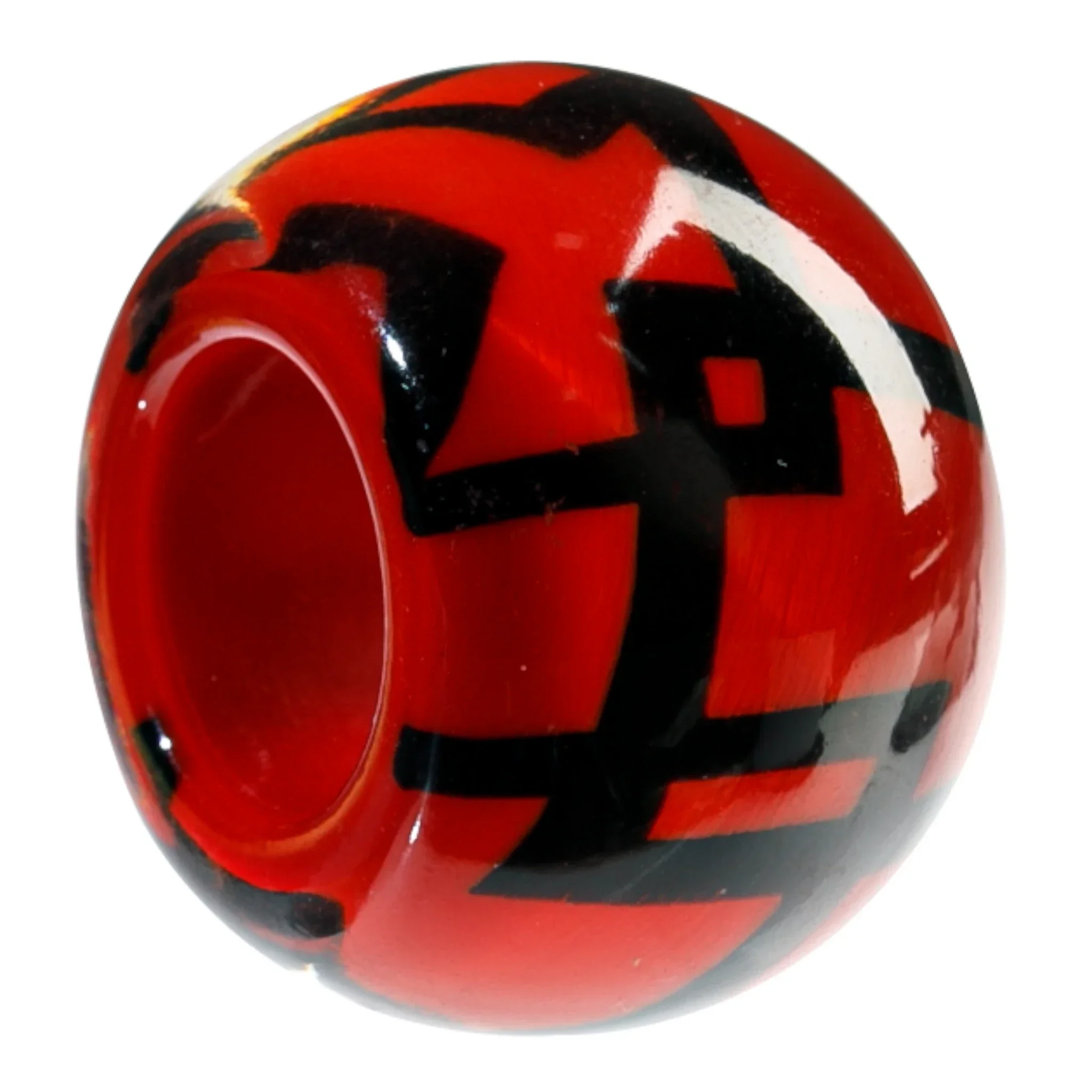 MUSEE8.  Red and black resin bead by Zsiska