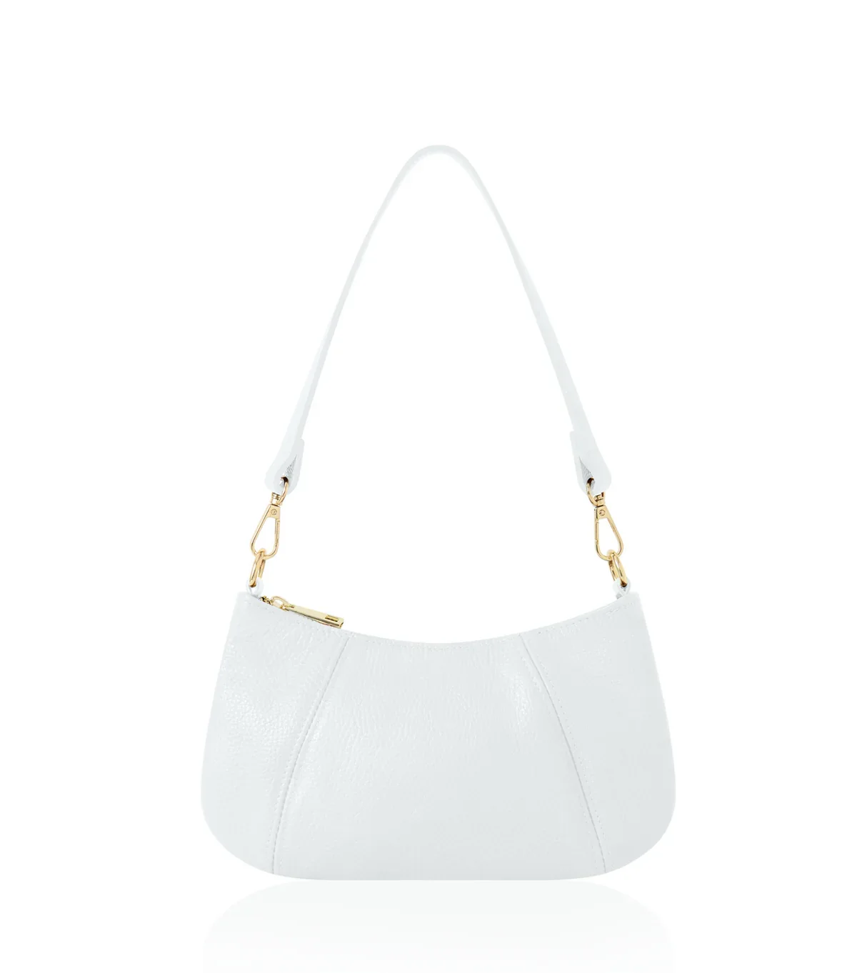 PS684.  White leather shoulder bag