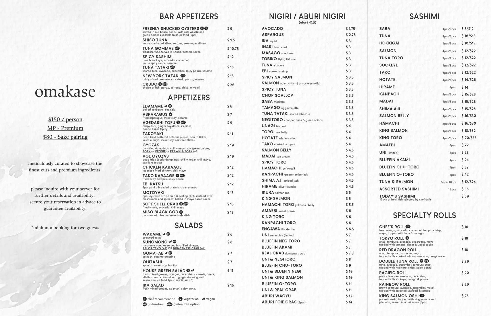 Menu — Temaki Sushi