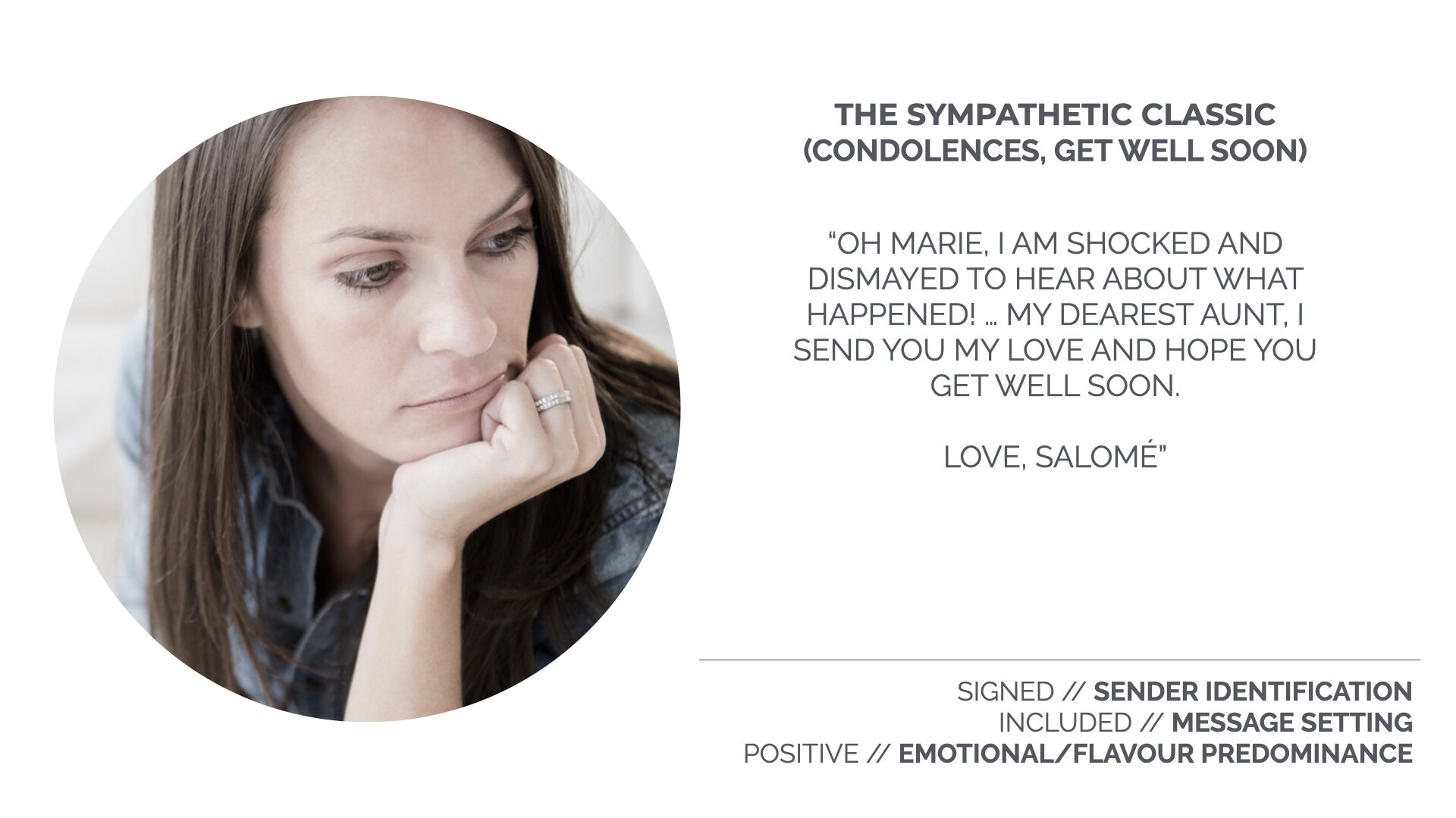 Salomé sends her aunt a warm voice message, apologising sincerely for not being able to make it soon enough, and wishes that she has a speedy recovery.