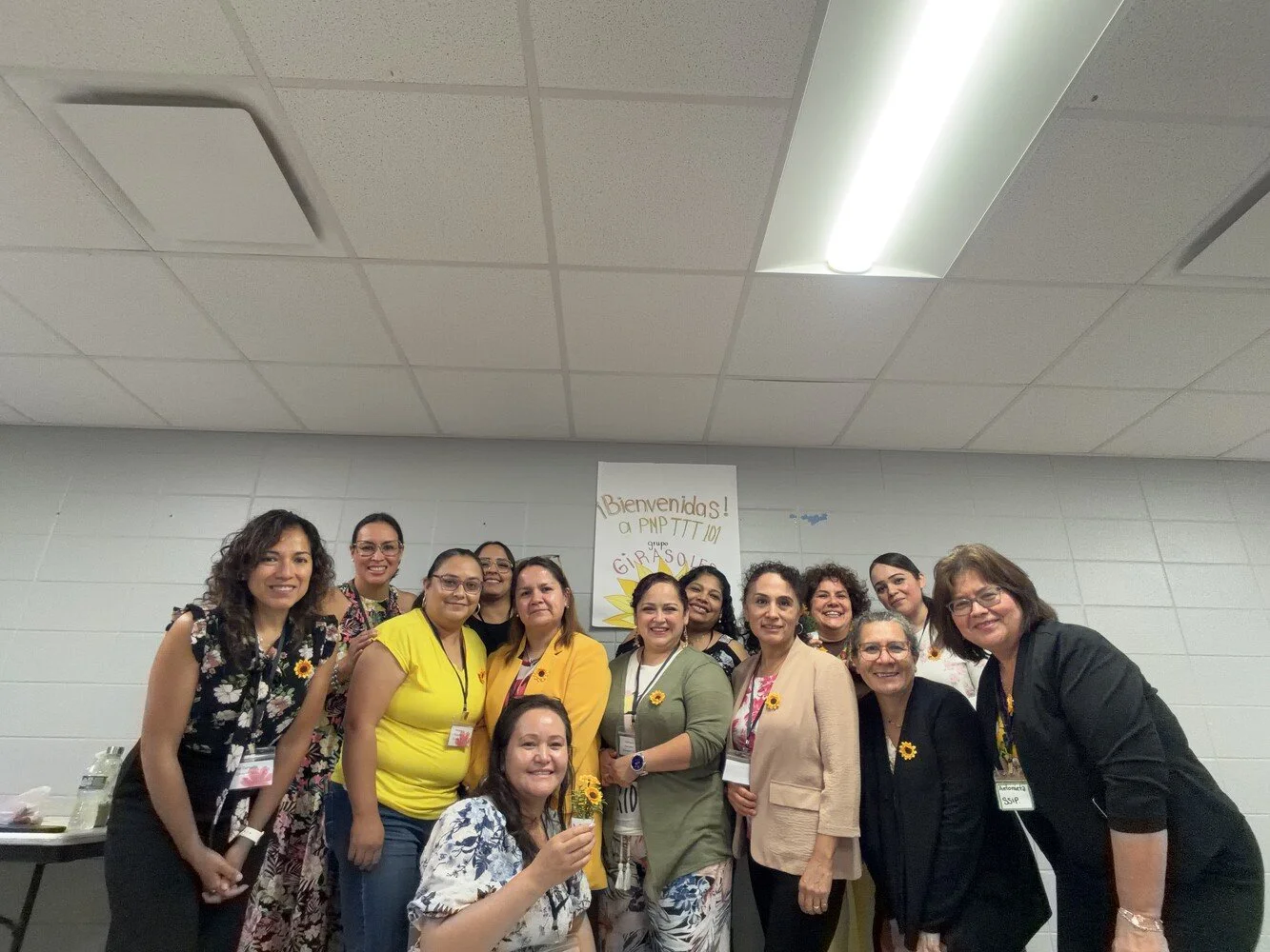 group photo of The Girasoles group of Coordinators, facilitated in Spanish by Ana Laura Narro