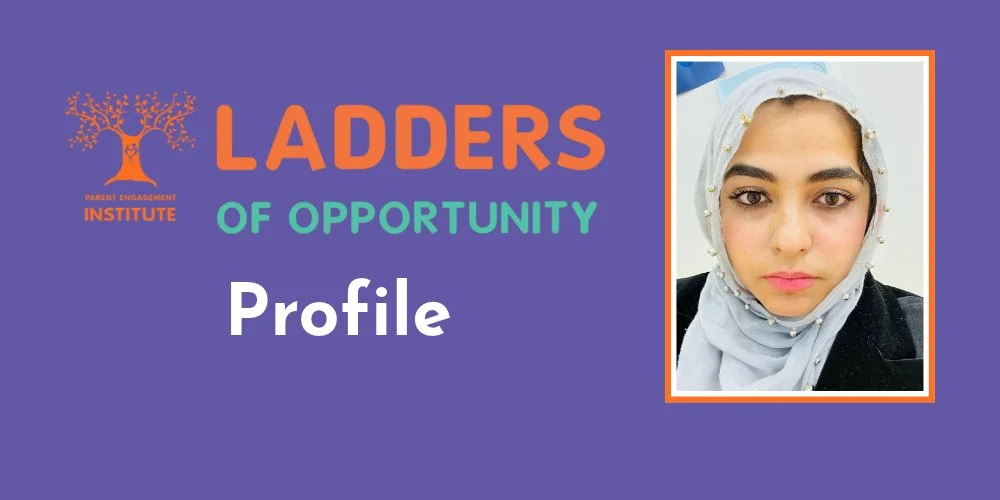 Ladders profile logo with headshot of Tuba Abid